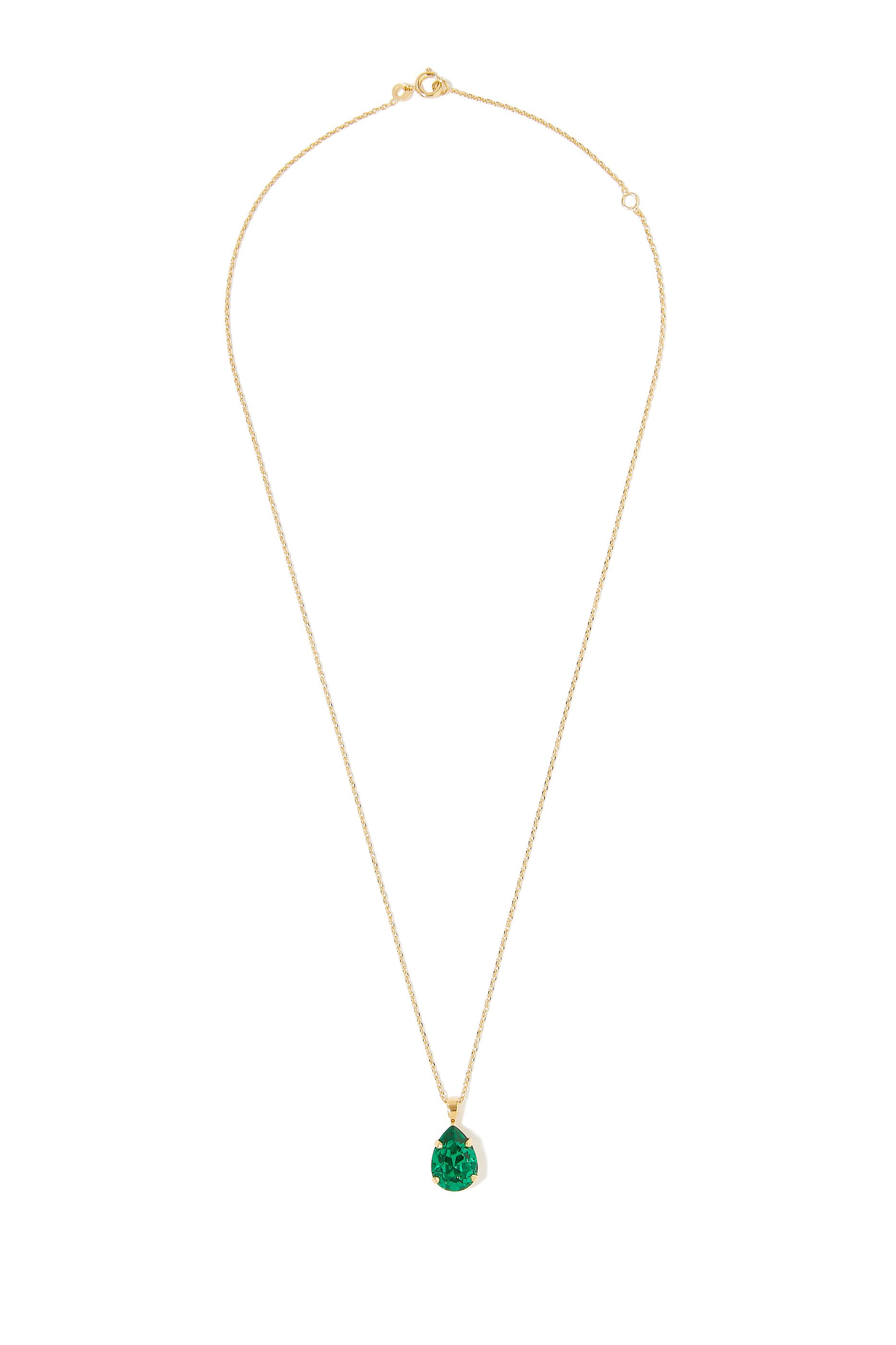 Mini Drop Necklace, 18k Gold-Plated Metal & Swarovski Crystals