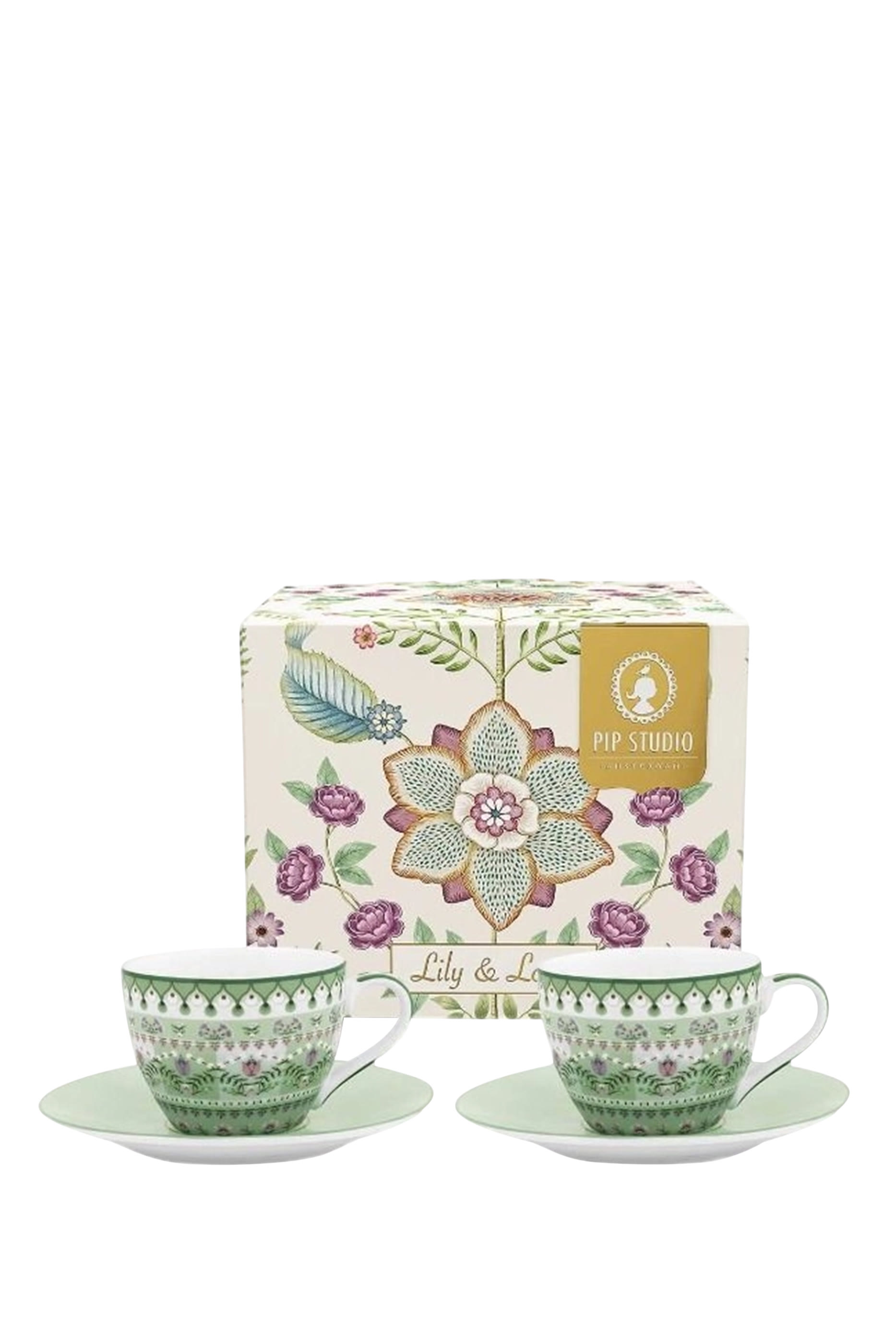 Lily & Lotus Espresso Cup and Saucer Set