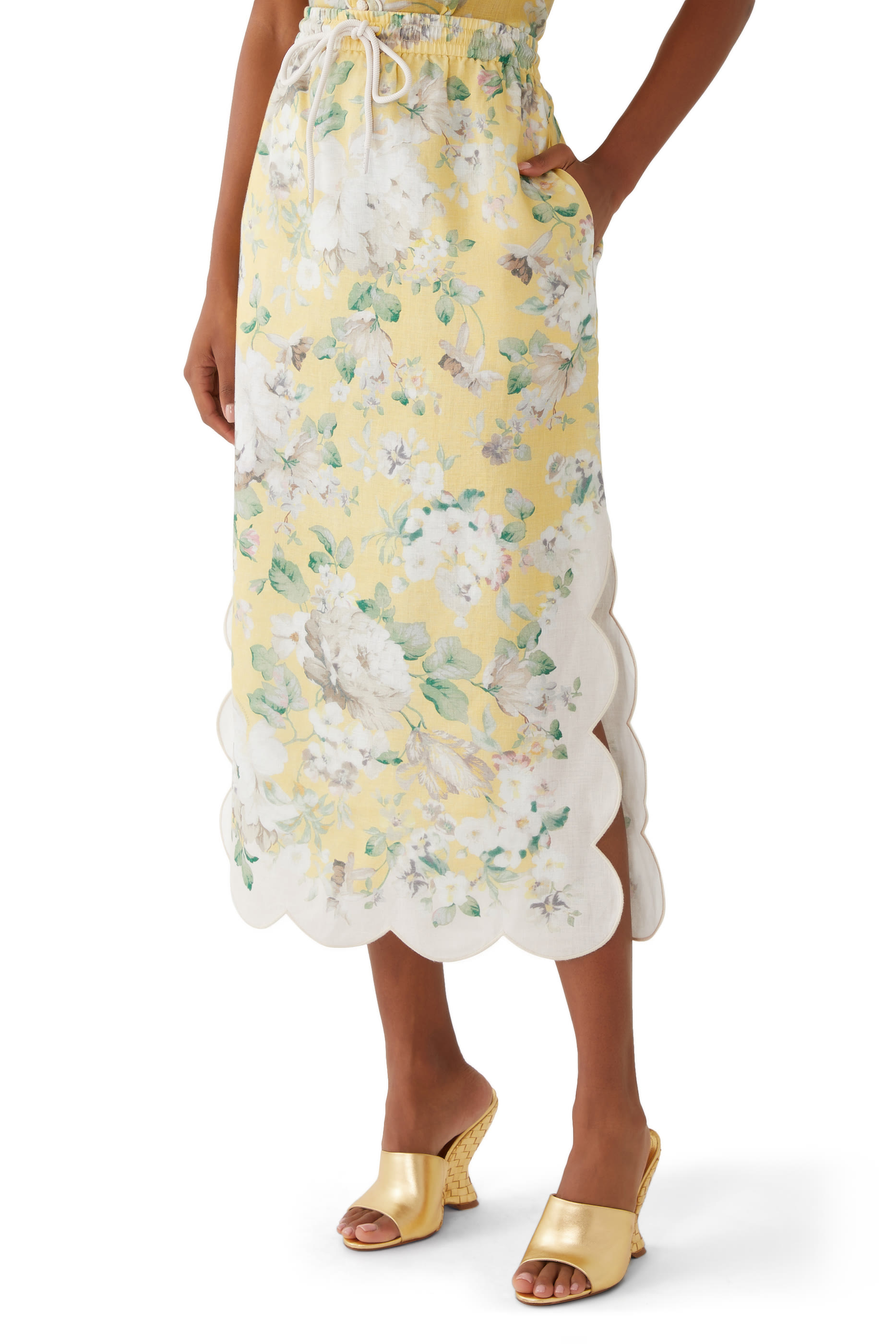 Acacia Scallop Midi Skirt