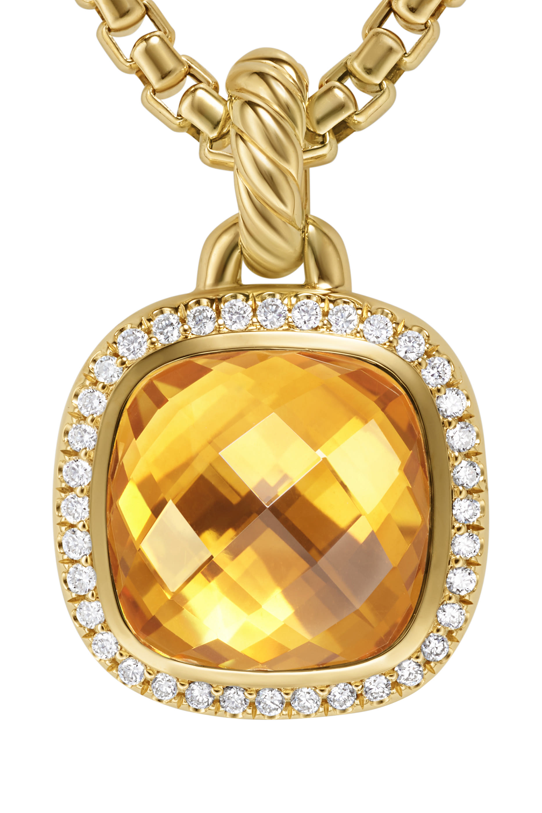Albion® Pendant, 18K Yellow Gold with Citrine and Diamonds