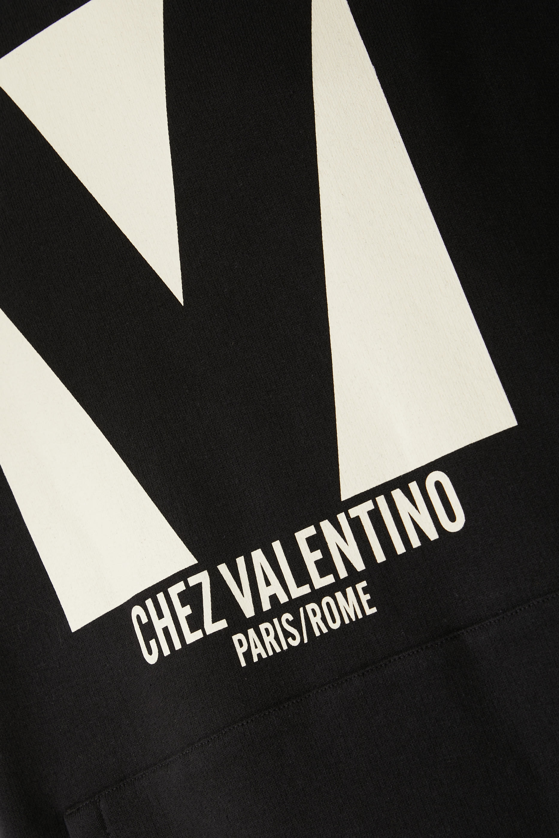 Chez Valentino Print Cotton Hooded Sweatshirt