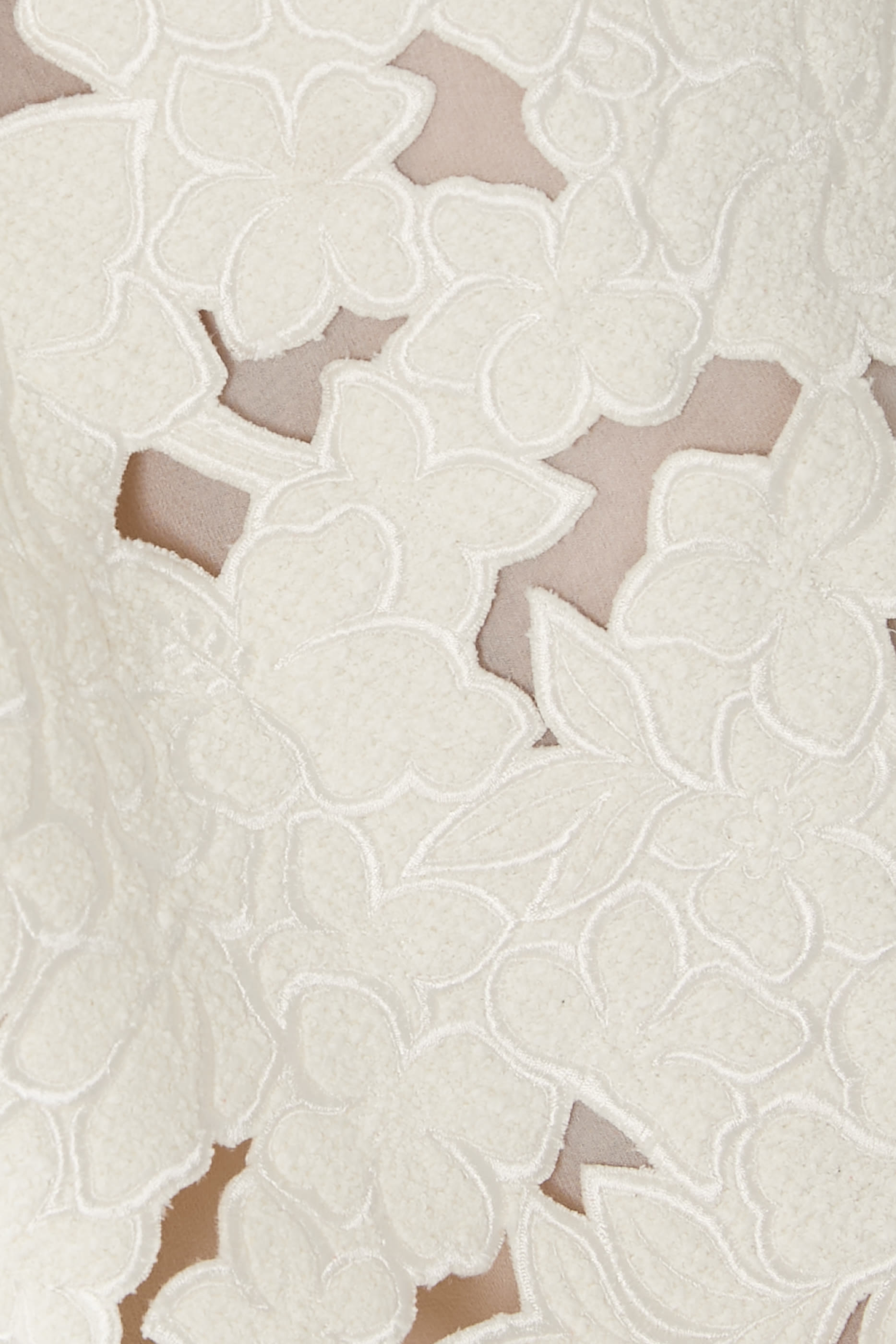 Tweed Embroidered Cut-Out Midi Skirt