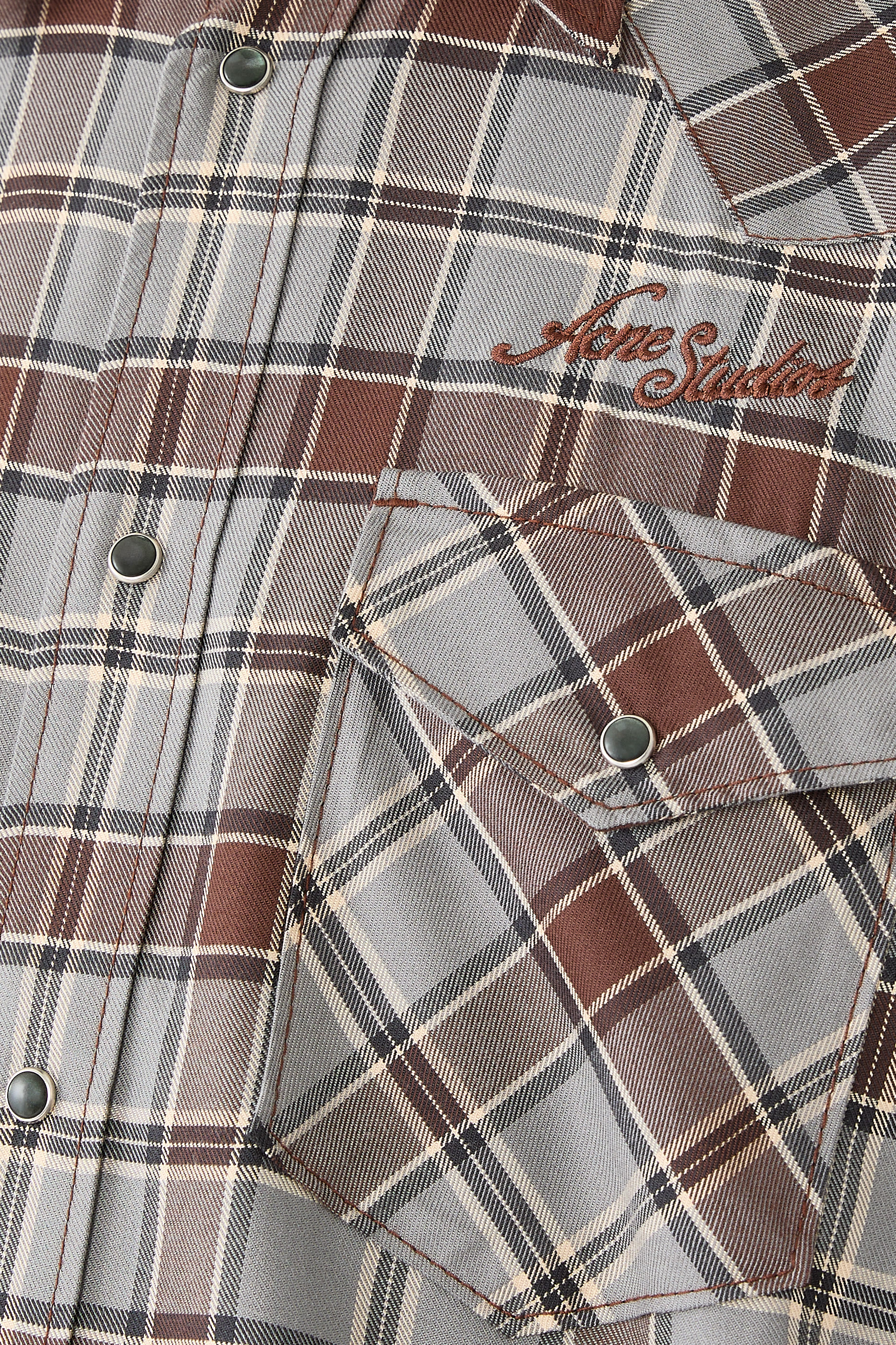 Flannel Check Button-Up Shirt 