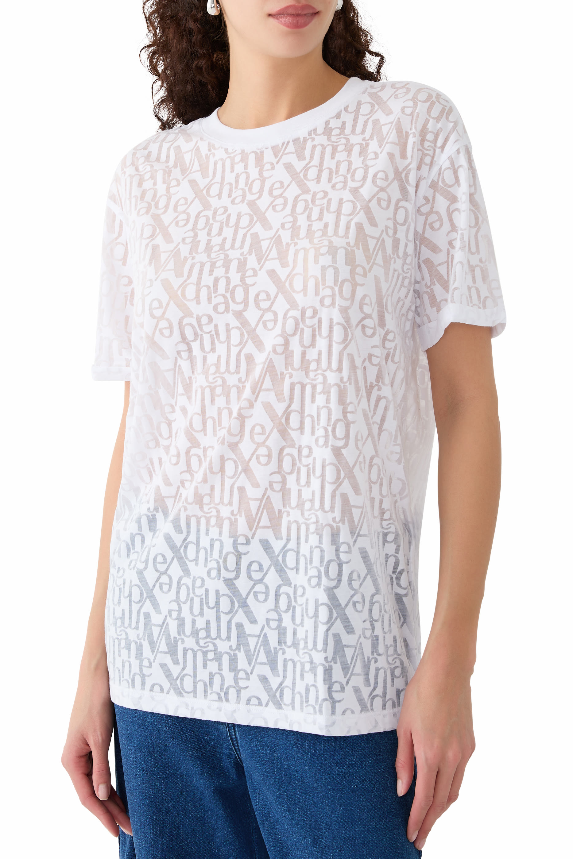 Logo Flamed Fabric T-Shirt