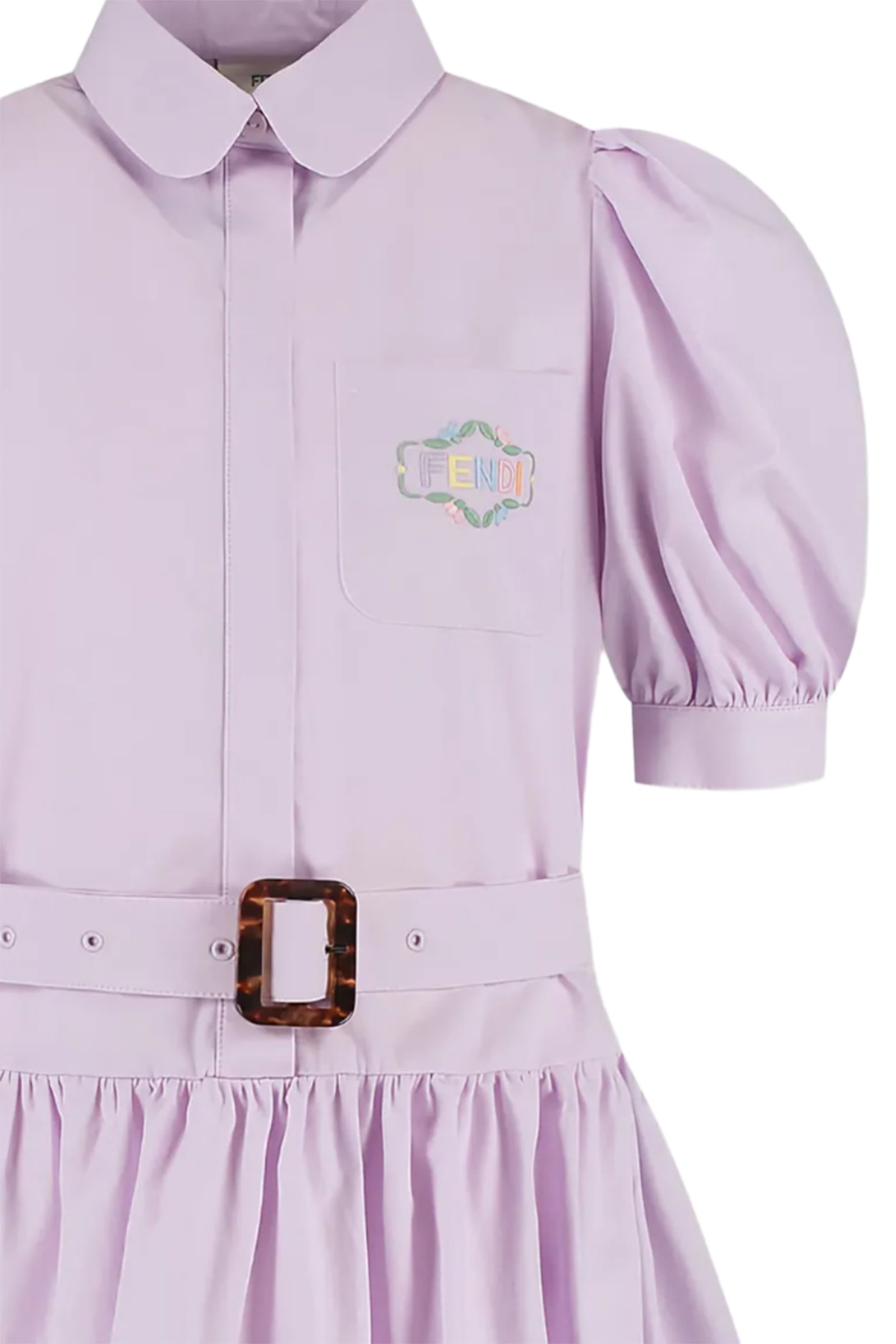 Kids Logo Puff Sleeves Dress