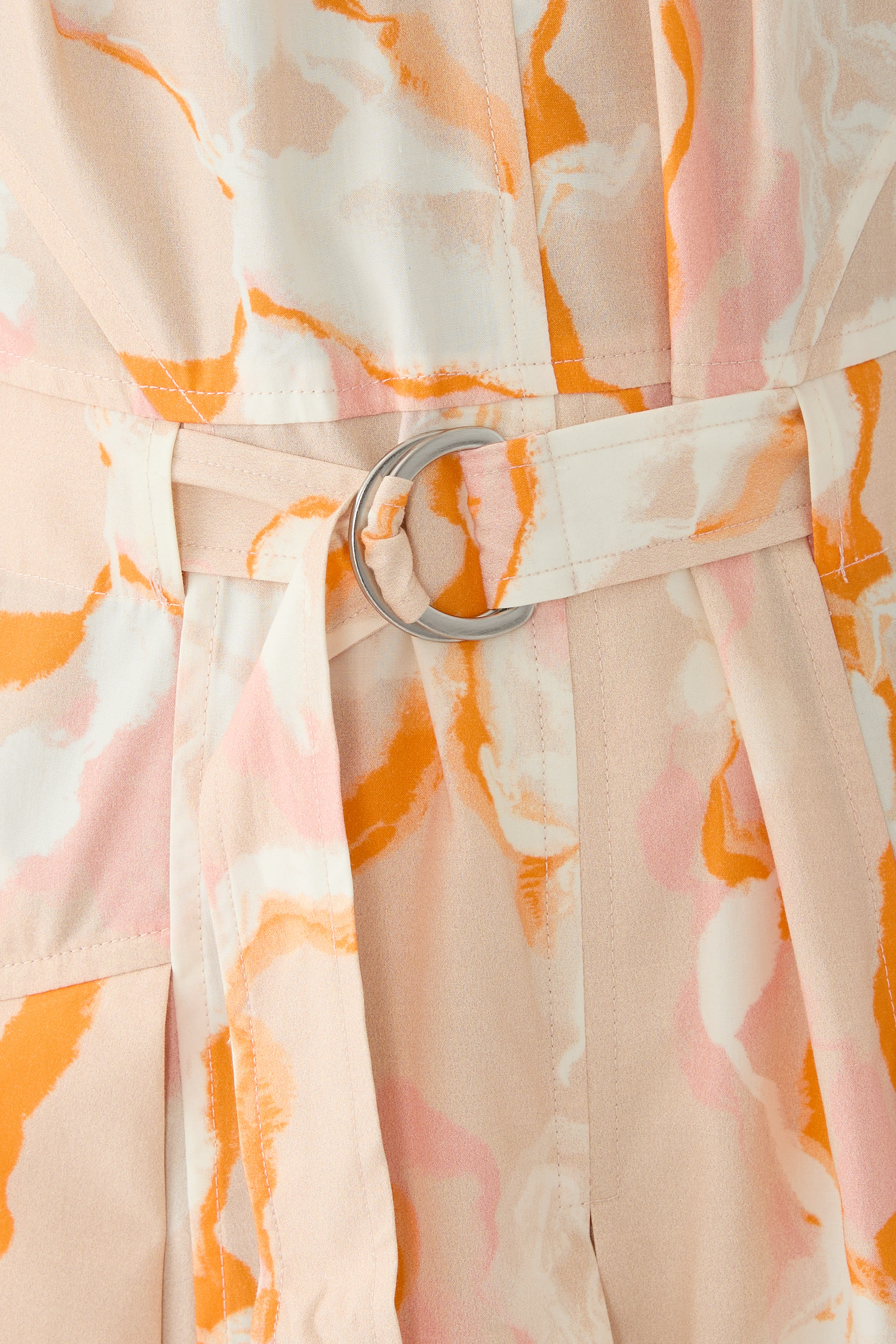 Abstract Vines Gathered Sleeve Dress