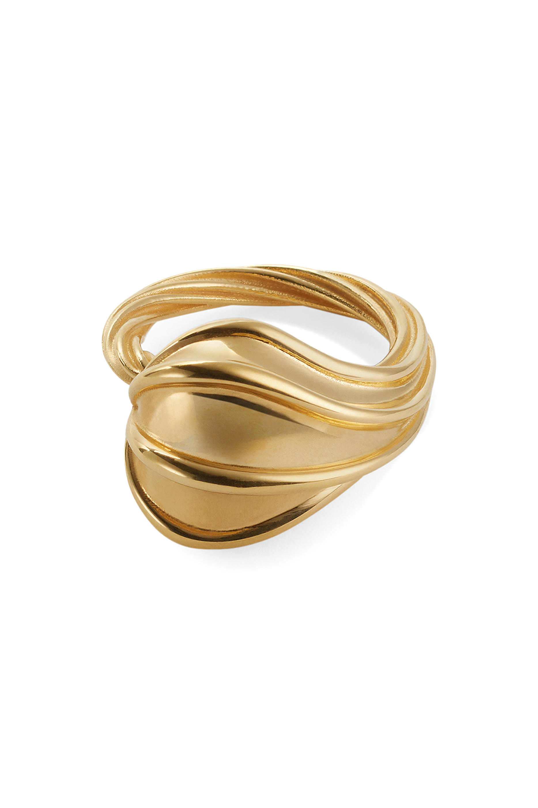 Drop Ring, 18k Gold-Finish Sterling Silver