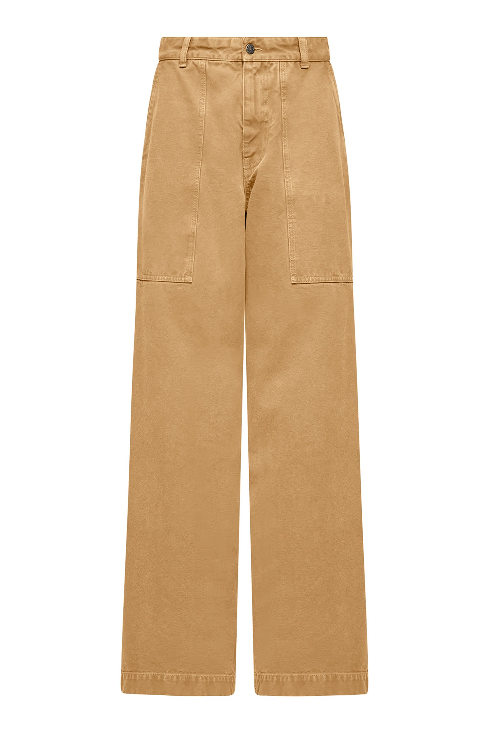  Leather Logo Cotton Trousers 
