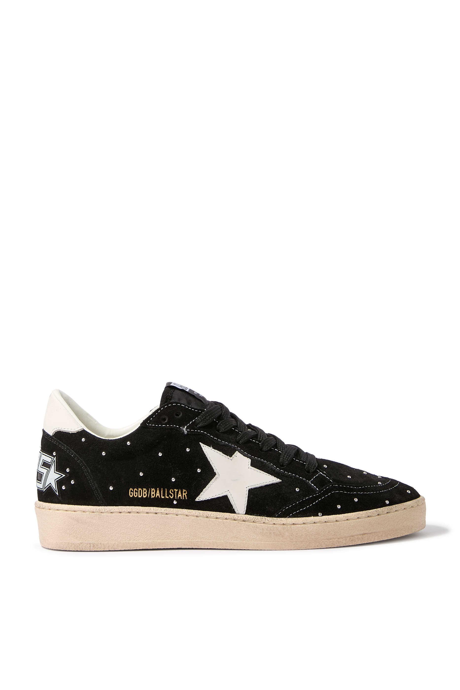 Women&rsquo;s Ball Star Sneakers in Suede with Studs and Leather Star