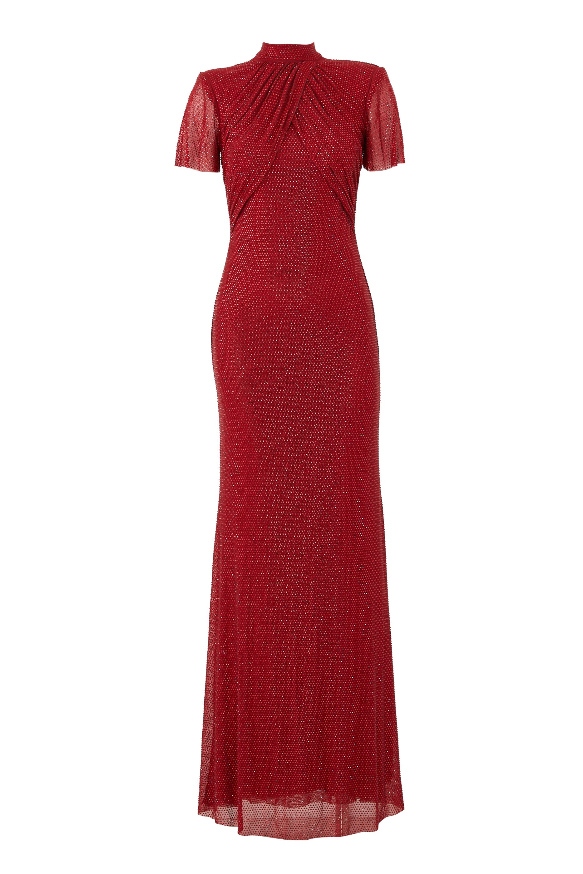 Rhinestone Mesh Maxi Dress