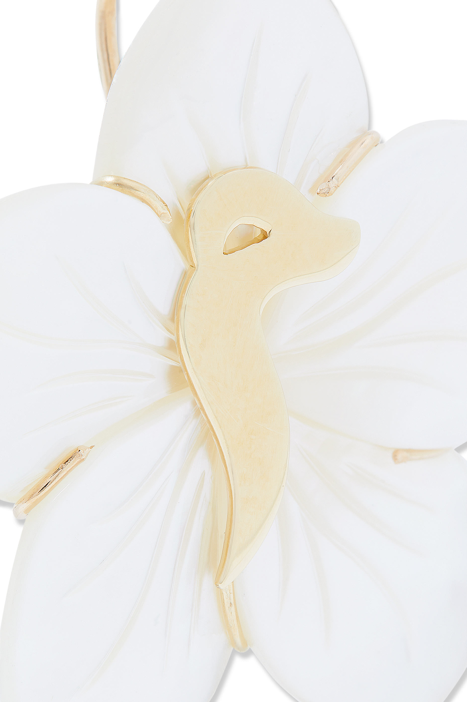 Oula Letter M Earrings, 18k Yellow Gold & Mother Of Pearl