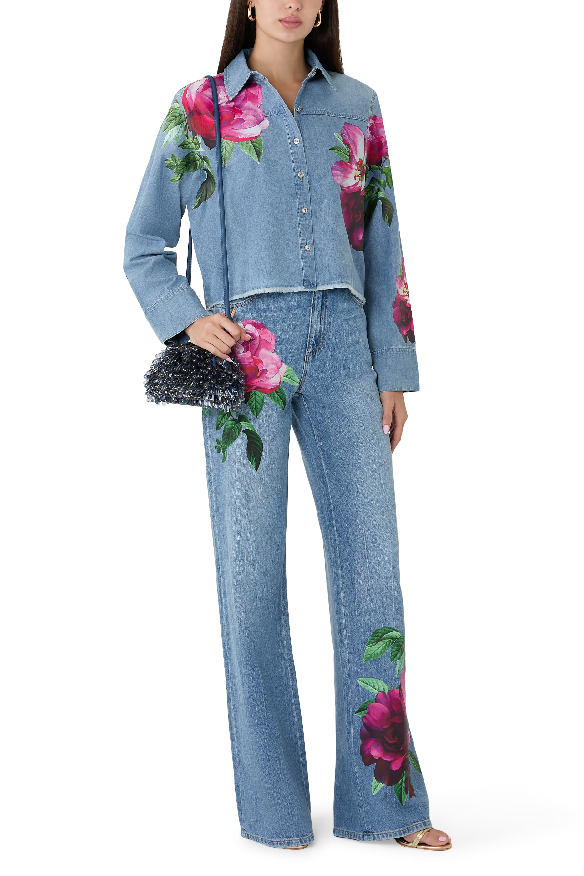 Floral Print Chic Jeans