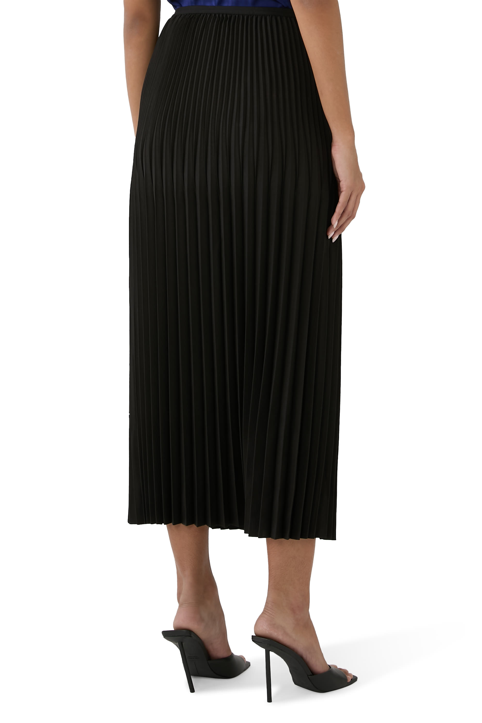 Woven Wool Silk A-Line Skirt