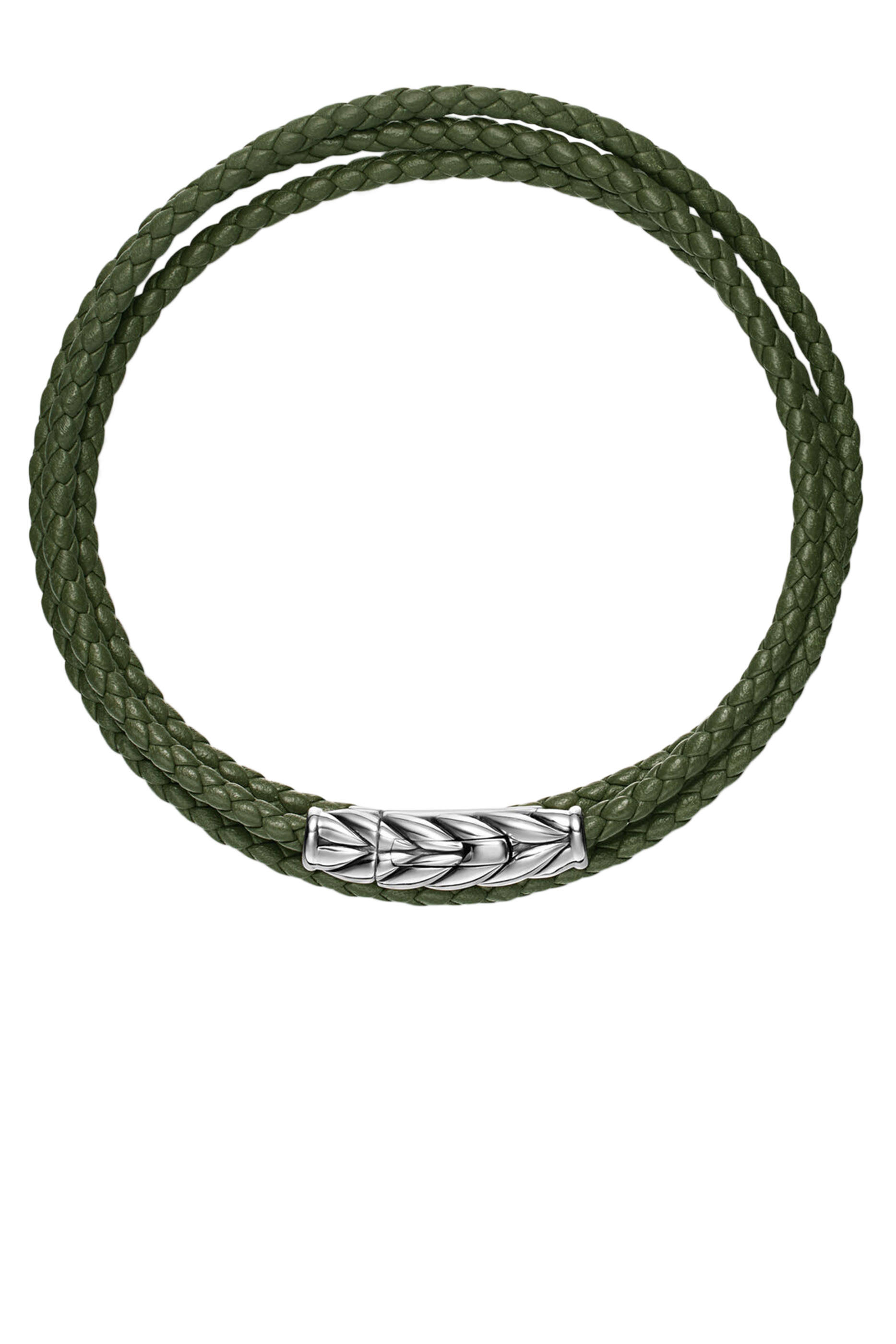  Chevron Triple Wrap Bracelet, Sterling Silver & Leather
