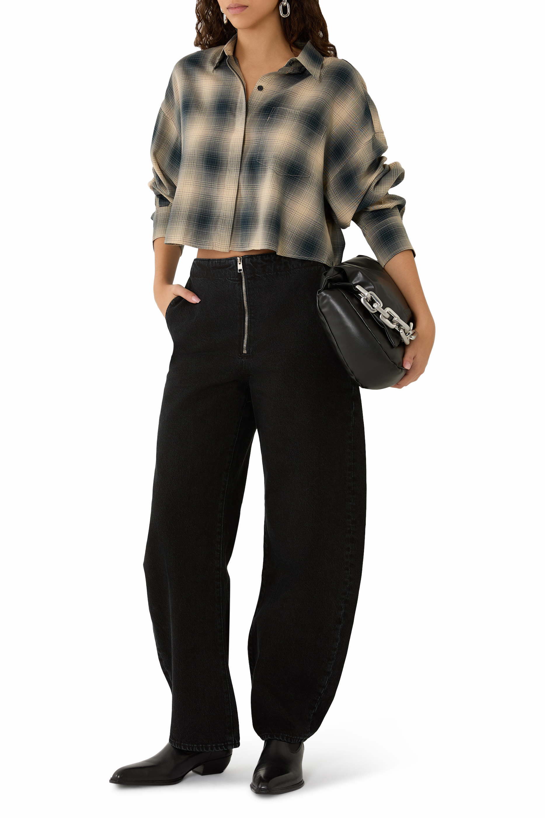 Marin Cropped Plaid Shirt