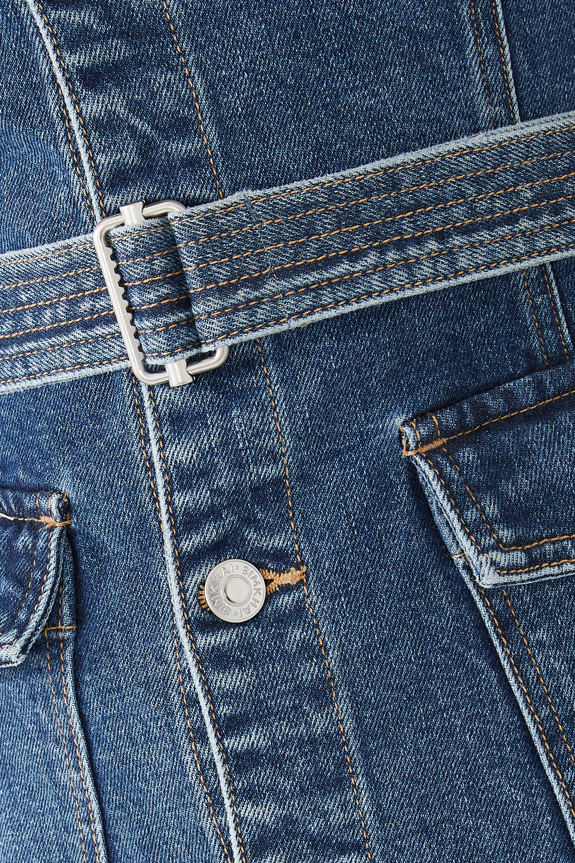 Cyan Belted Bustier Top