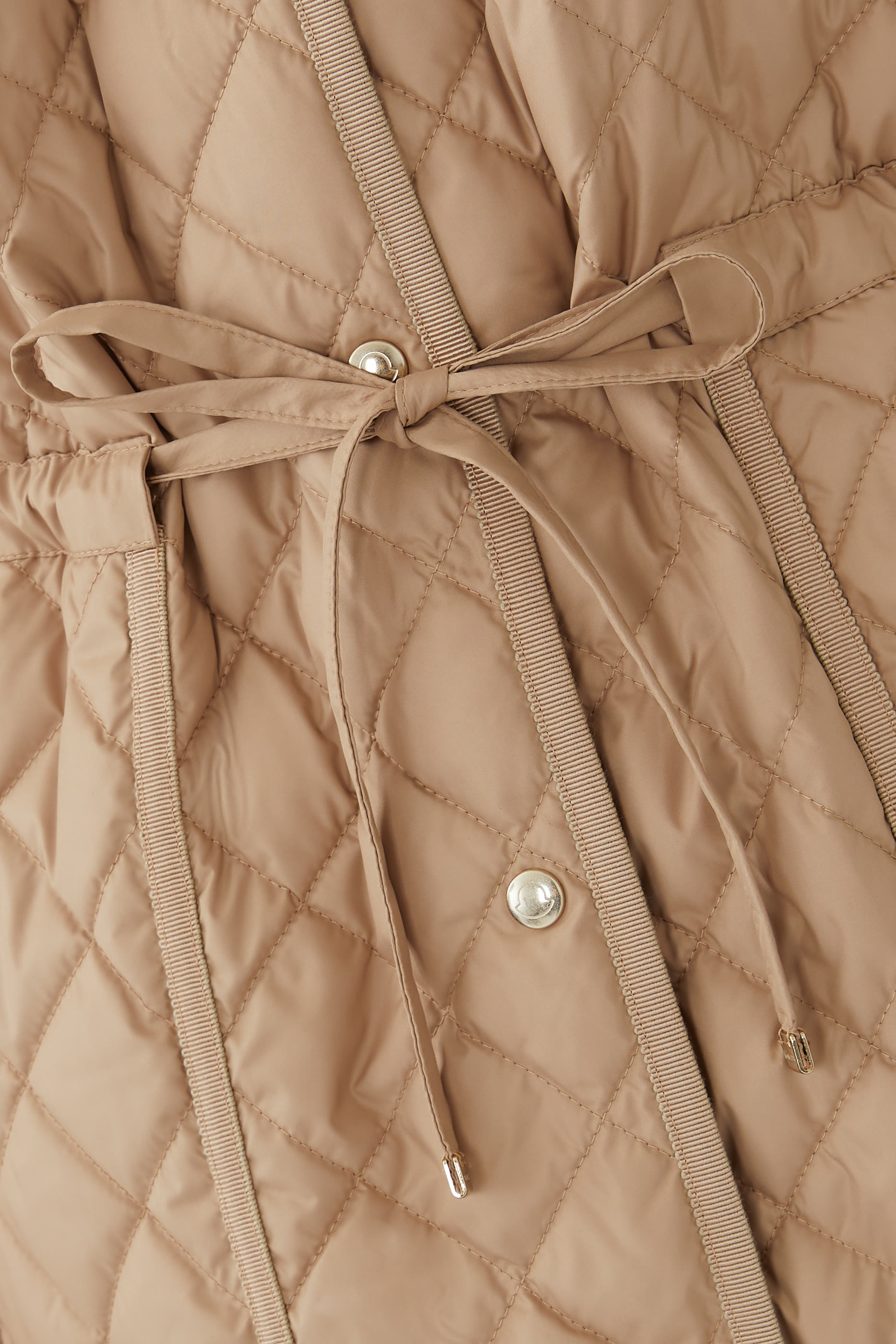 Etelan Hooded Diamond-Quilted Long Down Jacket