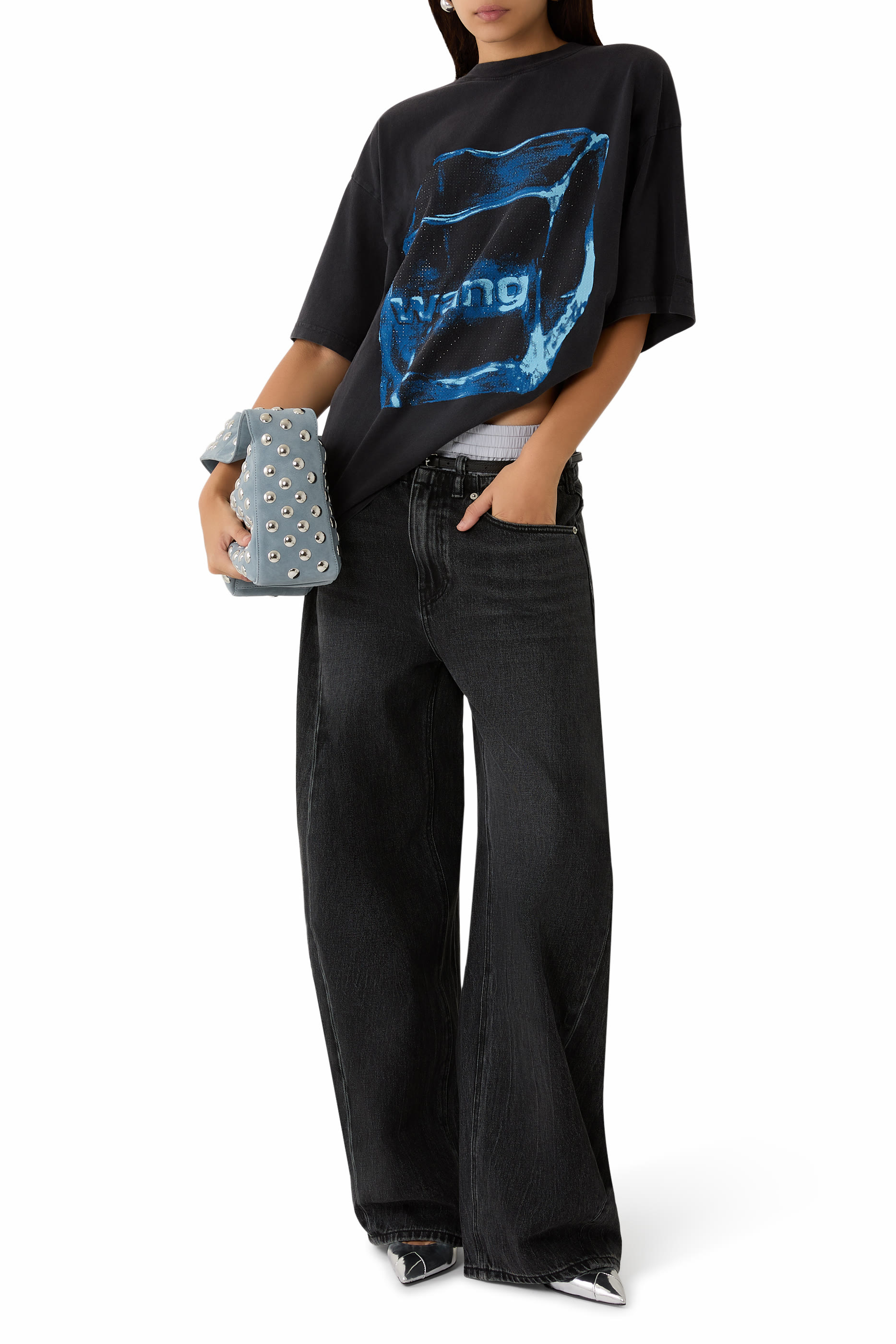 Belt-Loop Belted Jeans