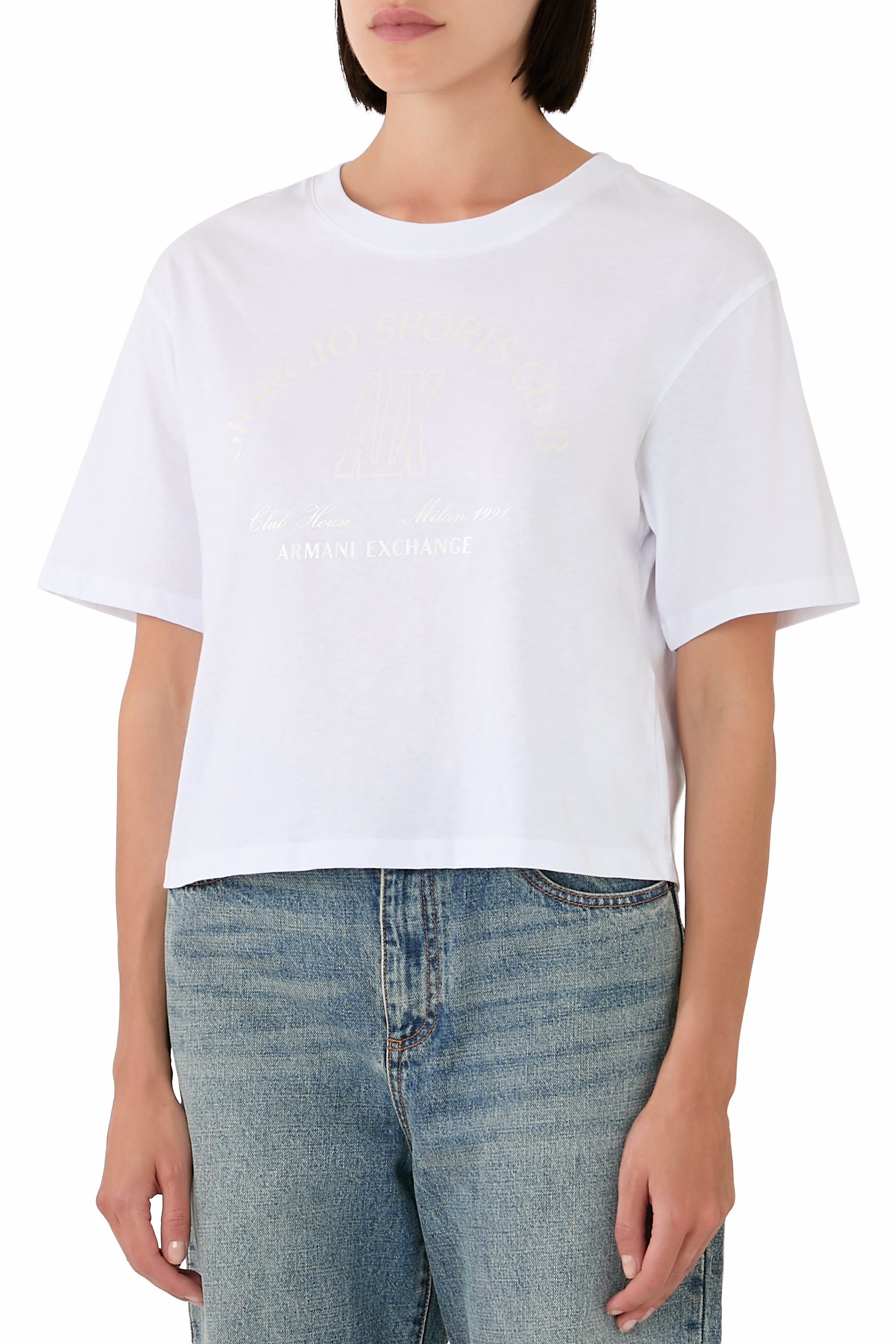 Clubhouse AX Logo Cropped T-Shirt