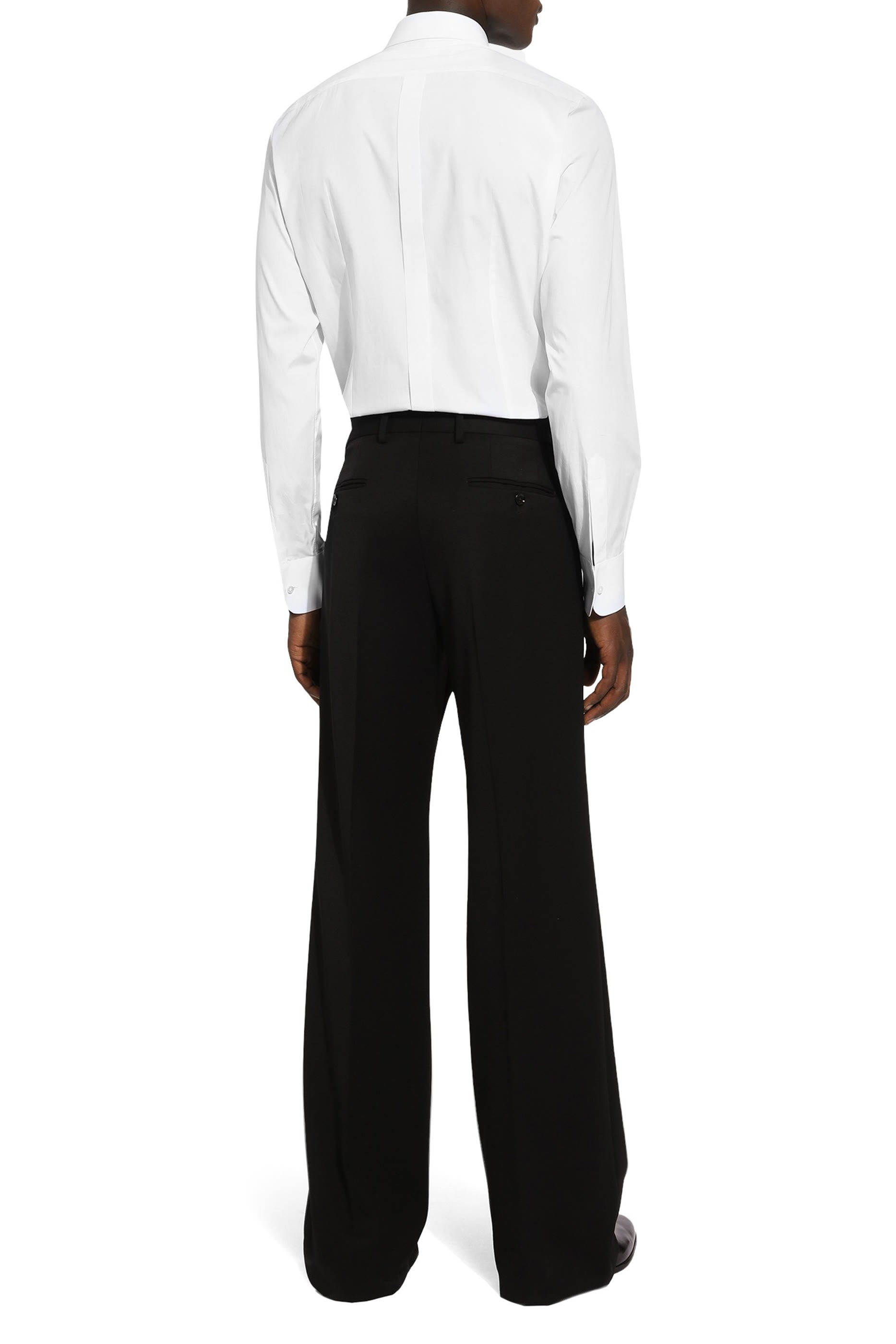 Gold-Fit Tuxedo Shirt with Rhinestone Embroidery