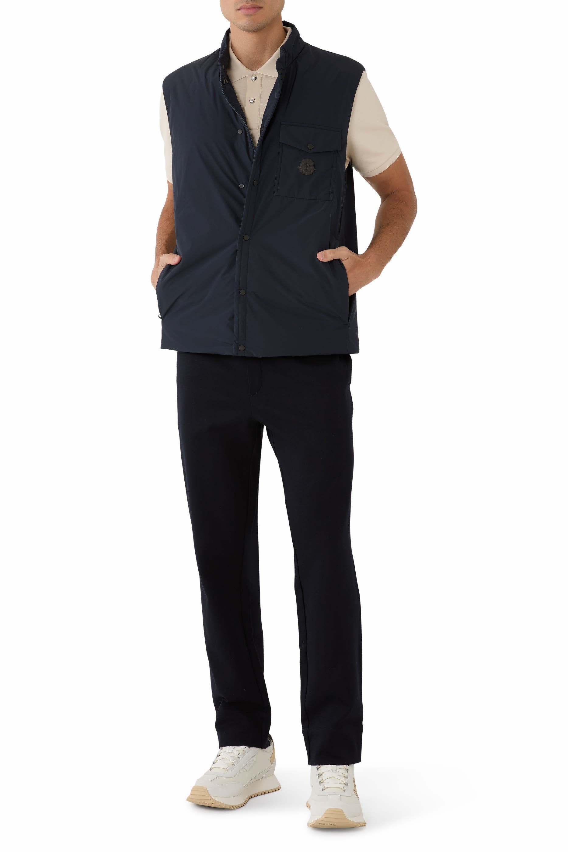 Leather Logo Cotton Blend Track Pants