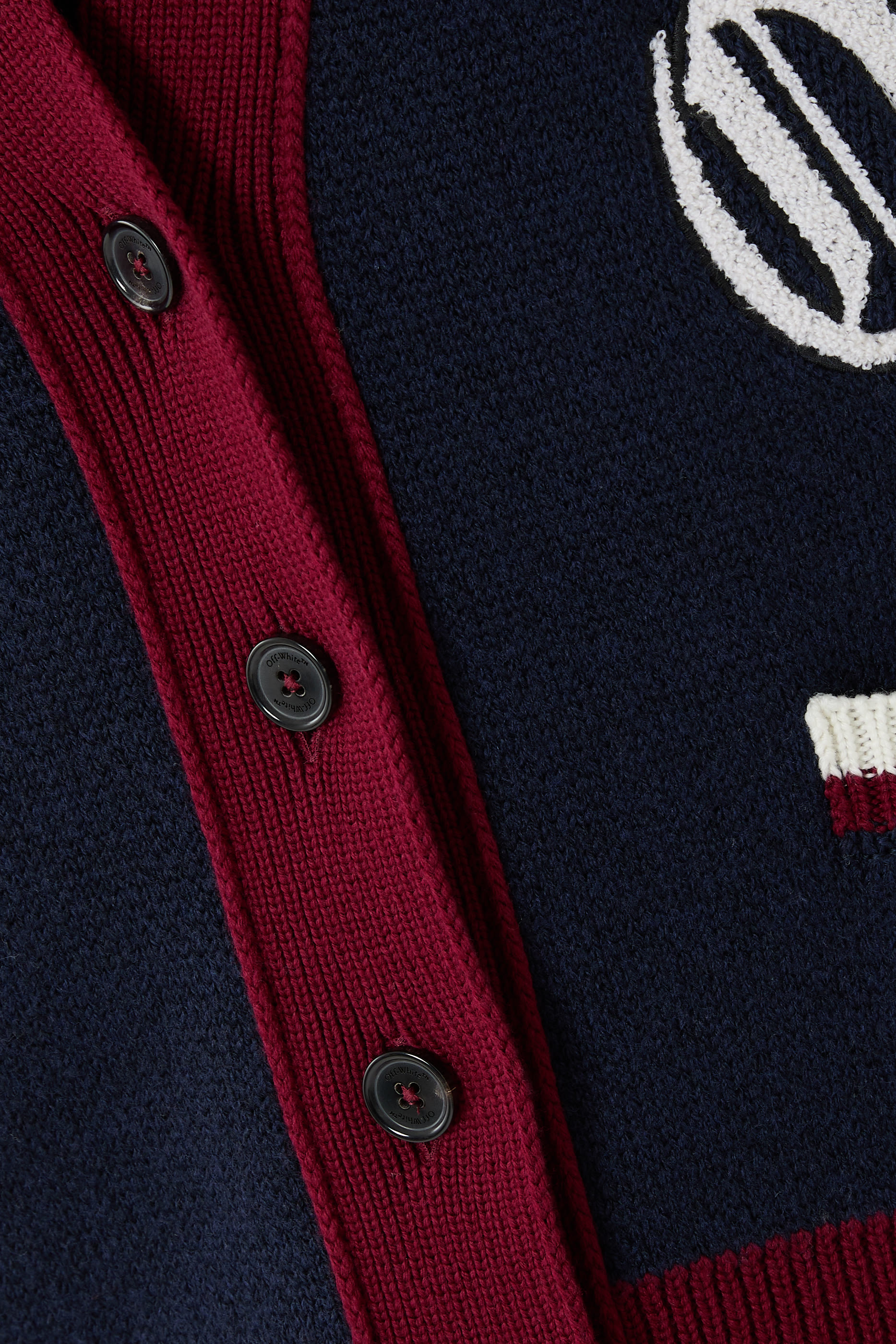 Jacquard Knit Varsity Cardigan