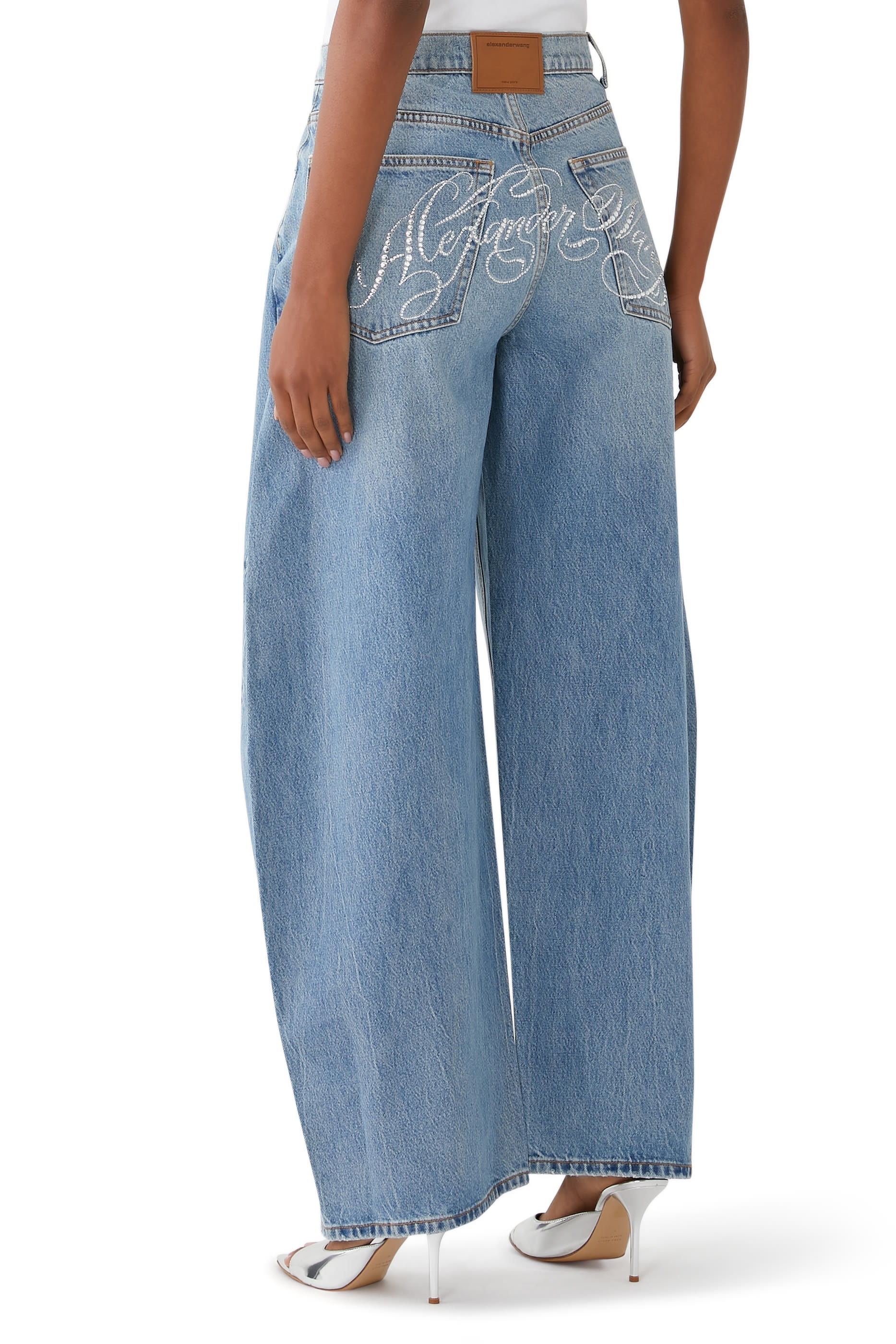 Oversized Rounded Jeans in Crease Effect