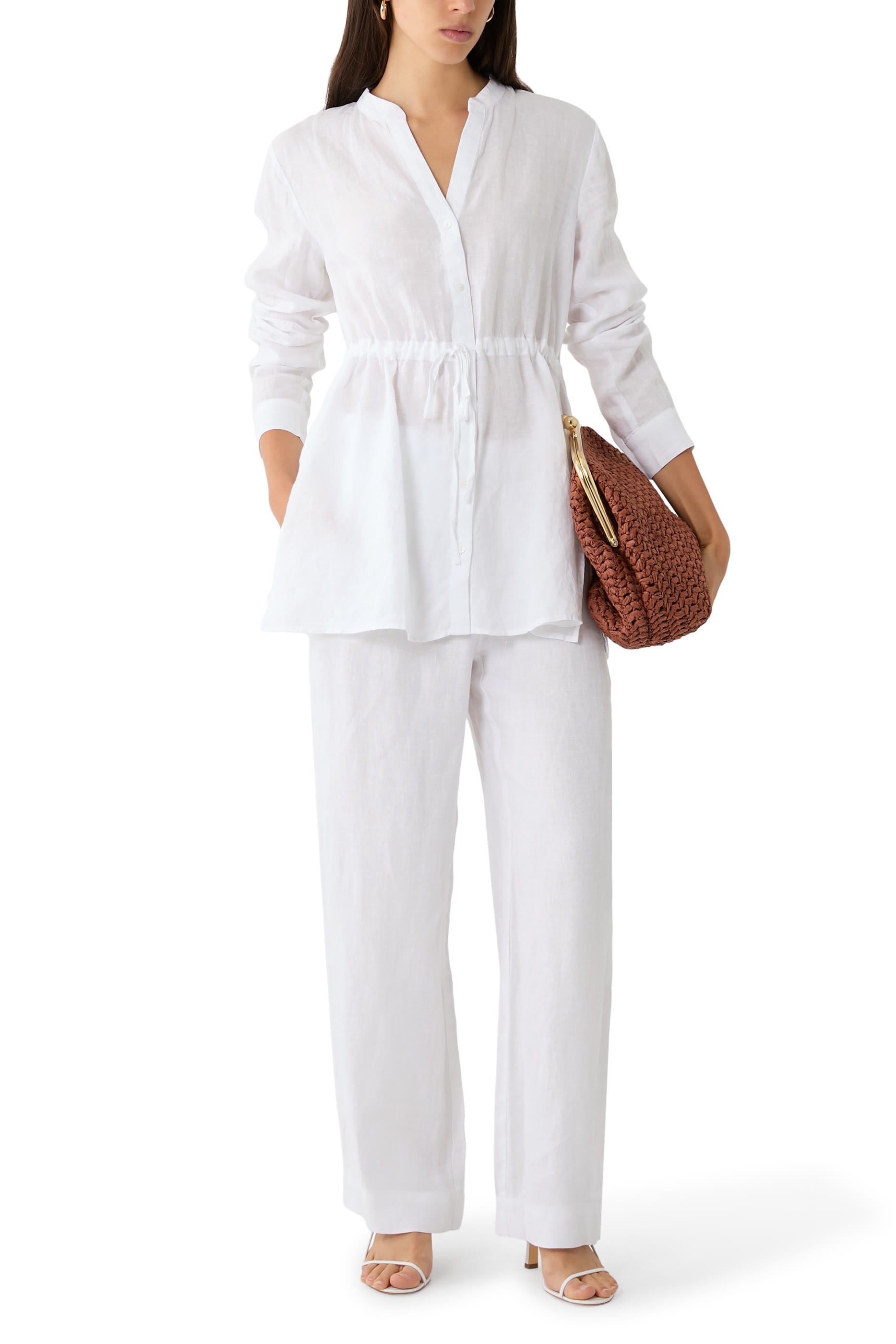 Collar Drawstring Shirt
