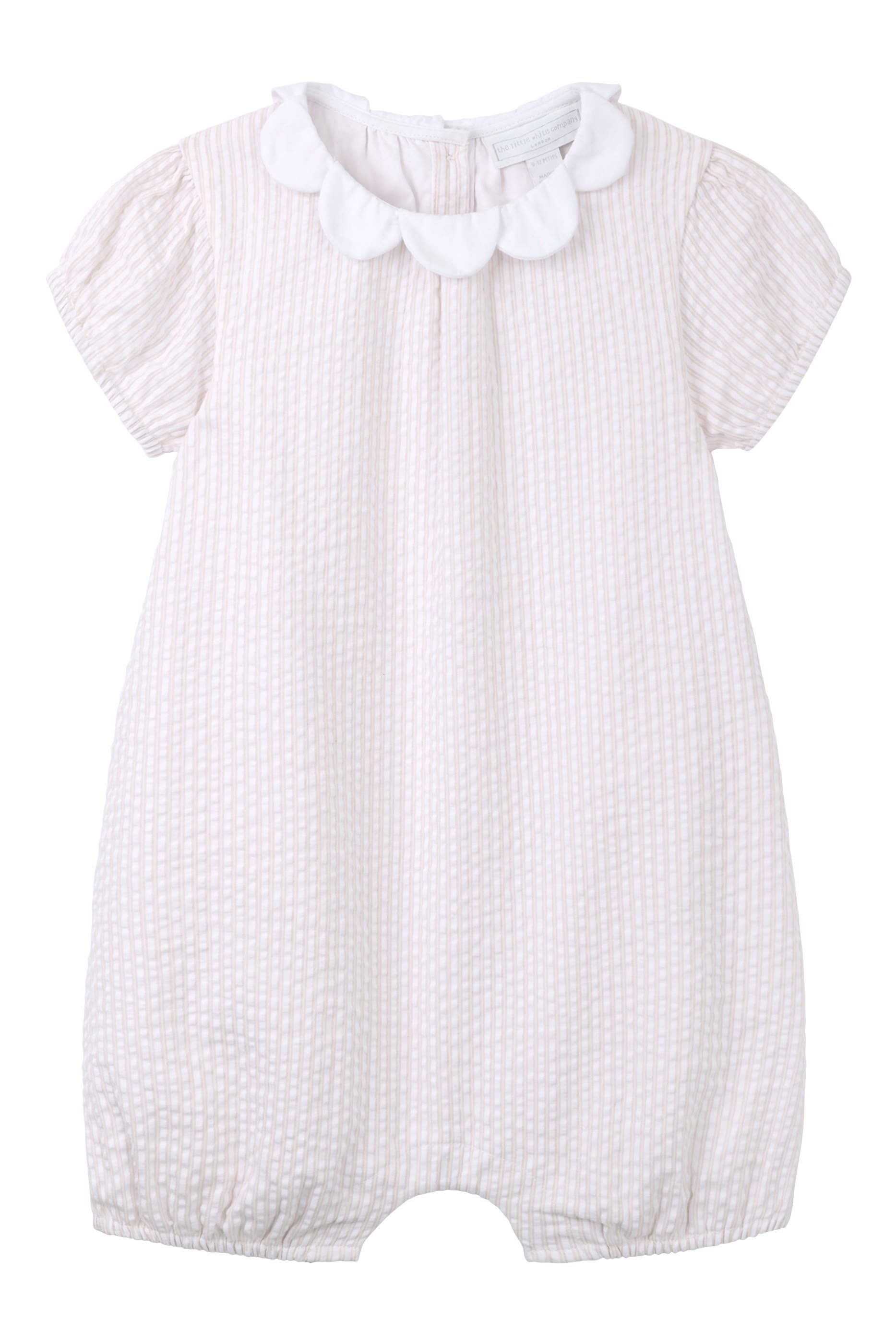 Kids Striped Seersucker Petal Collar Shorties