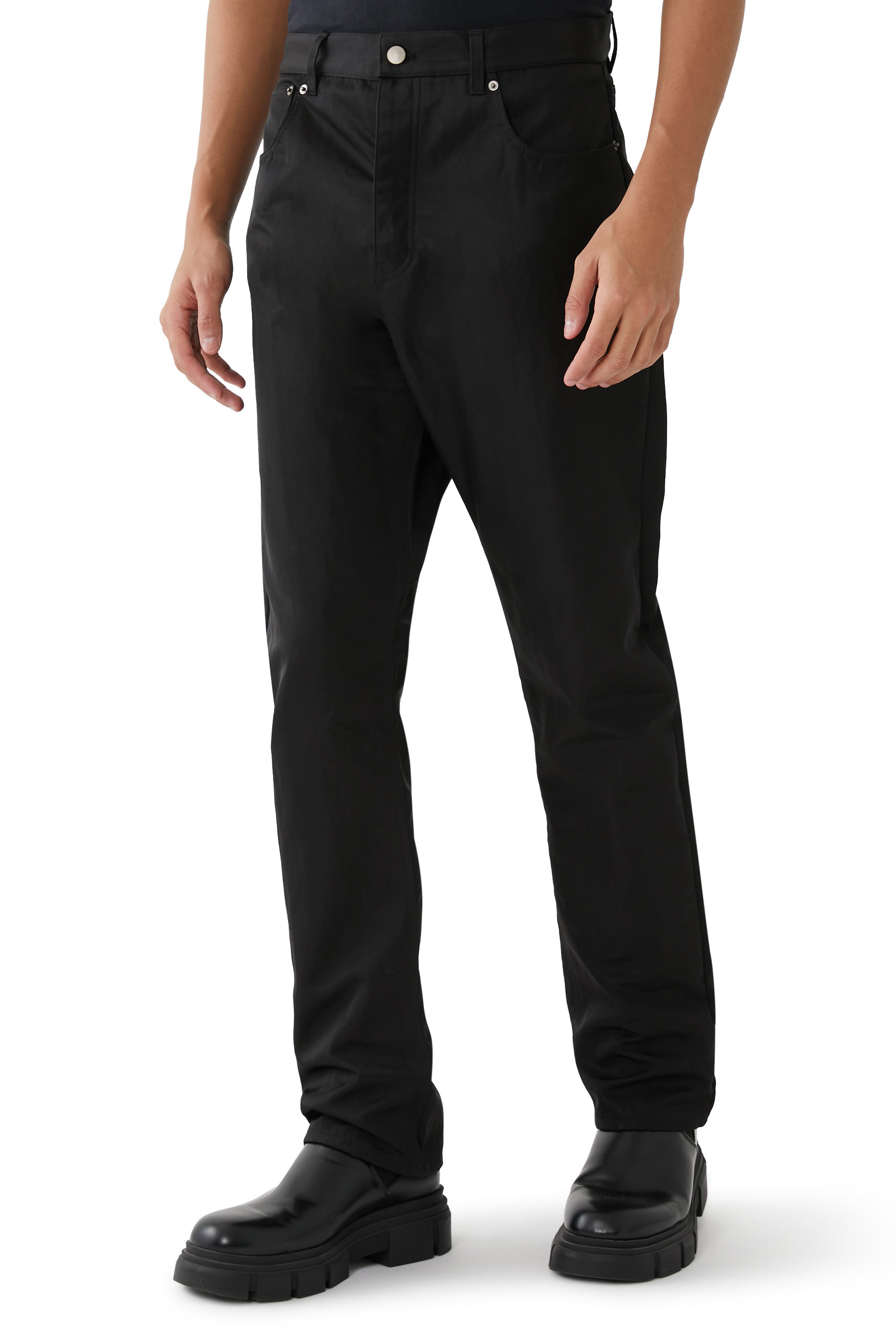 Textured Nylon 5-Pocket Pants