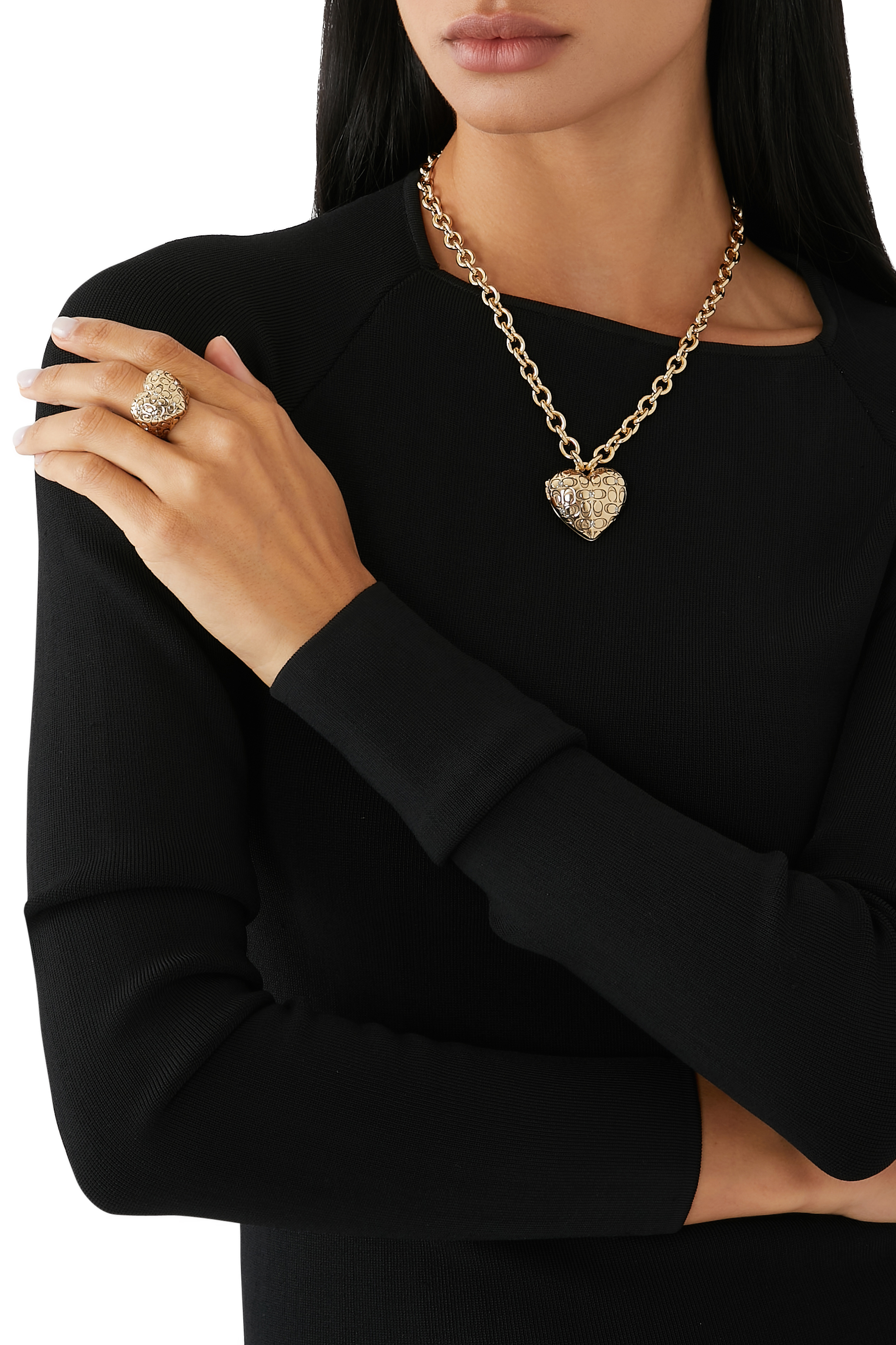 Signature Quilted Heart Locket Necklace
