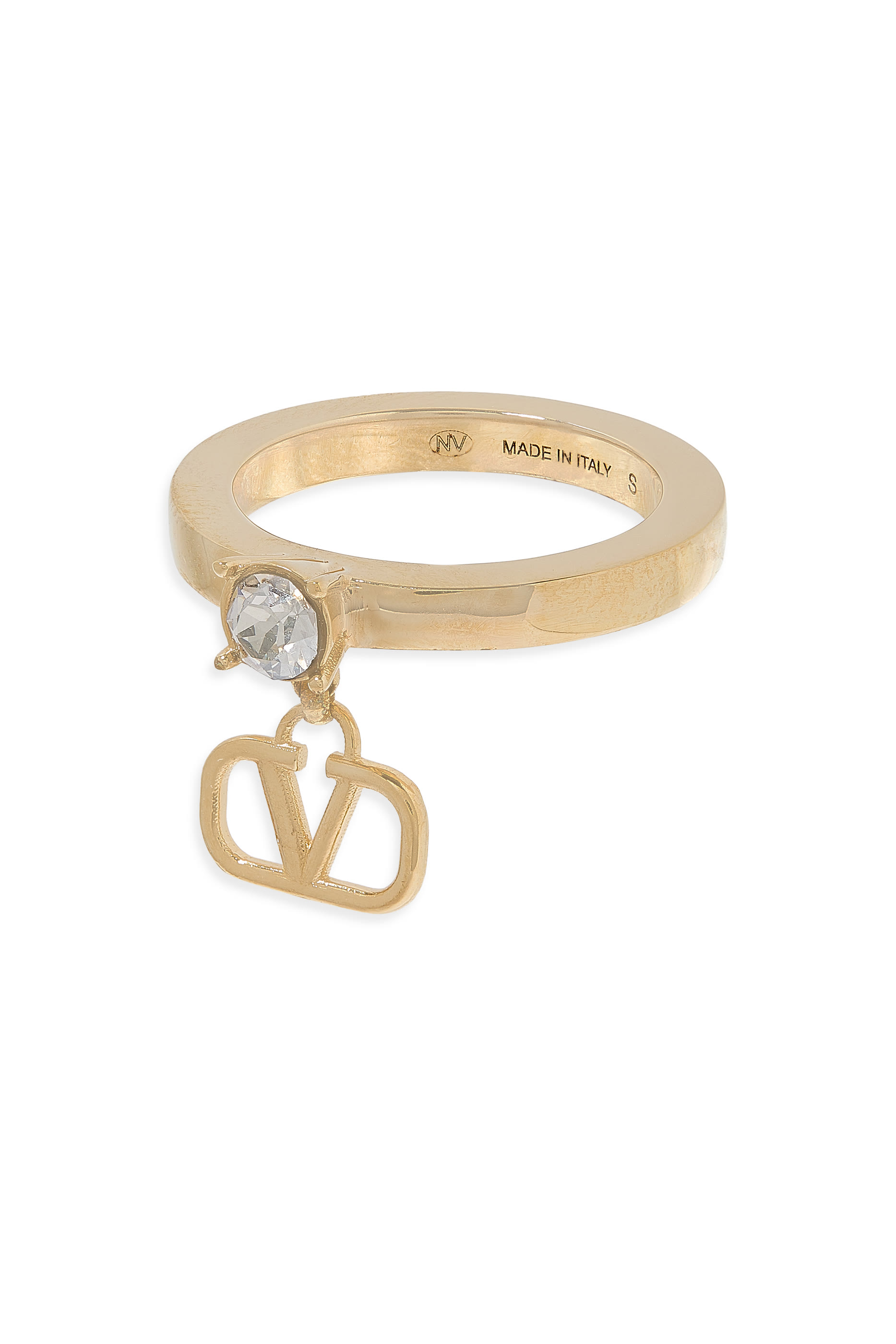 Mini VLogo Signature Metal Ring with Swarovski&reg; Crystals