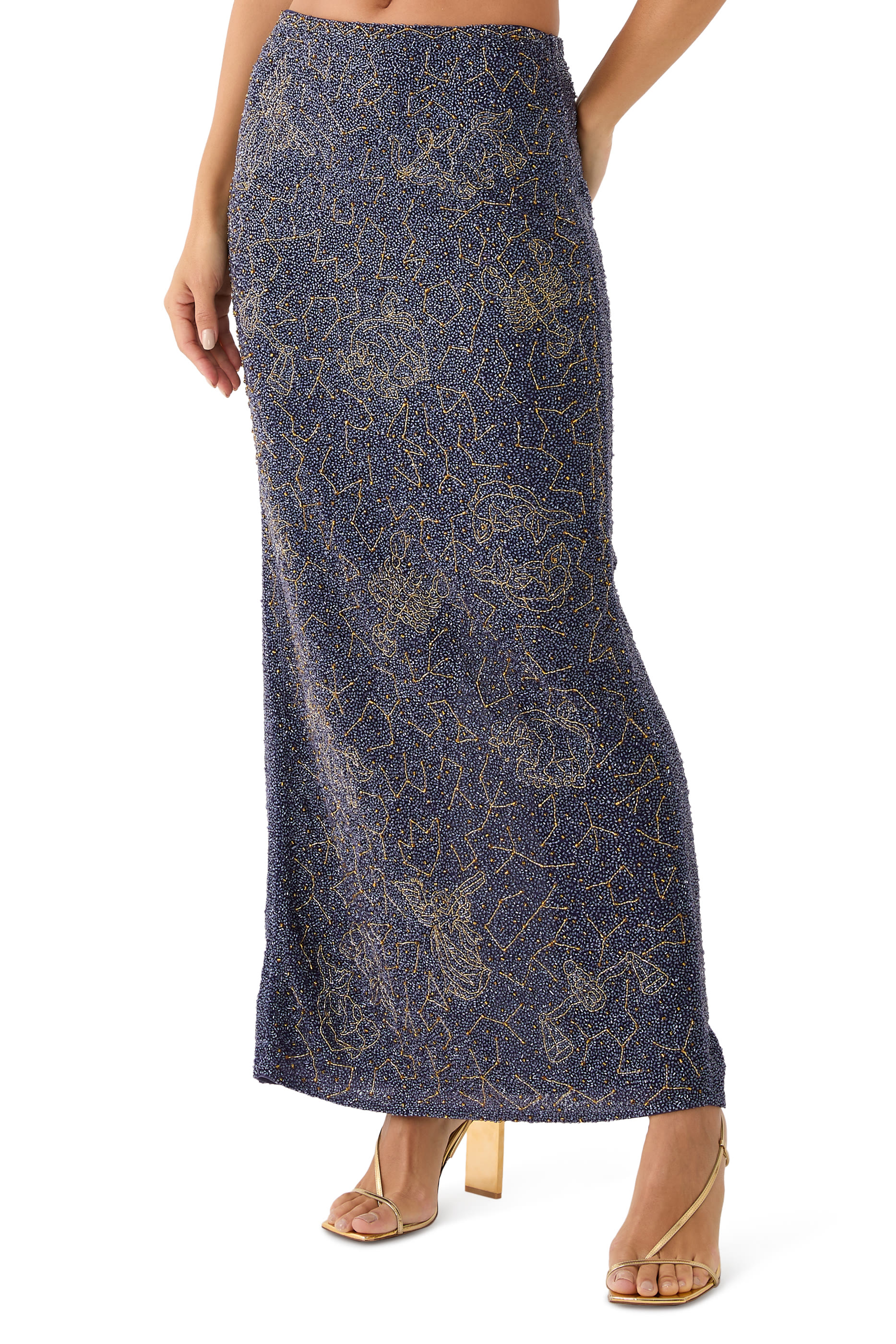Zodiac Beaded Maxi Skirt
