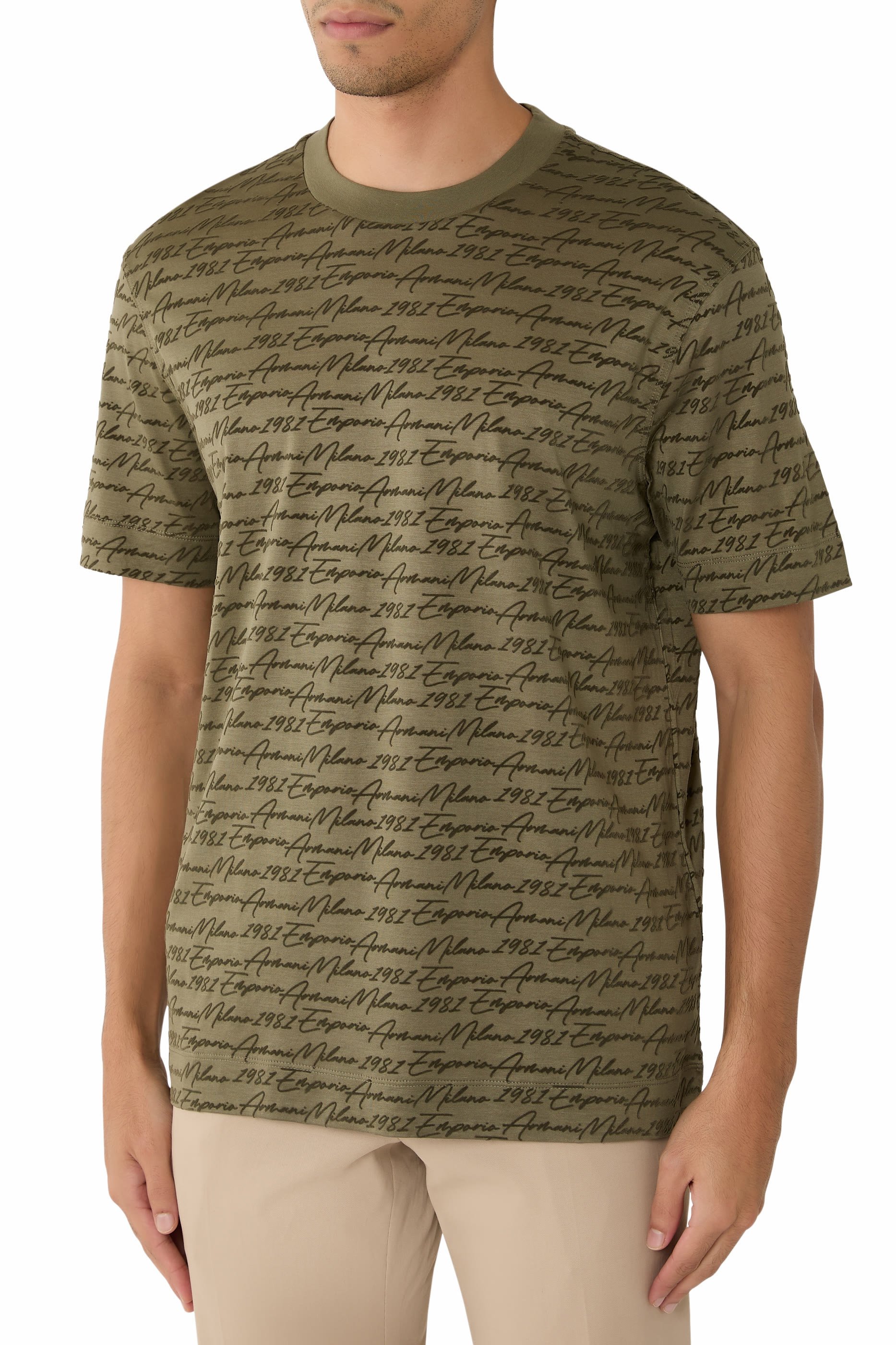  All-Over Flocked Logo T-Shirt 