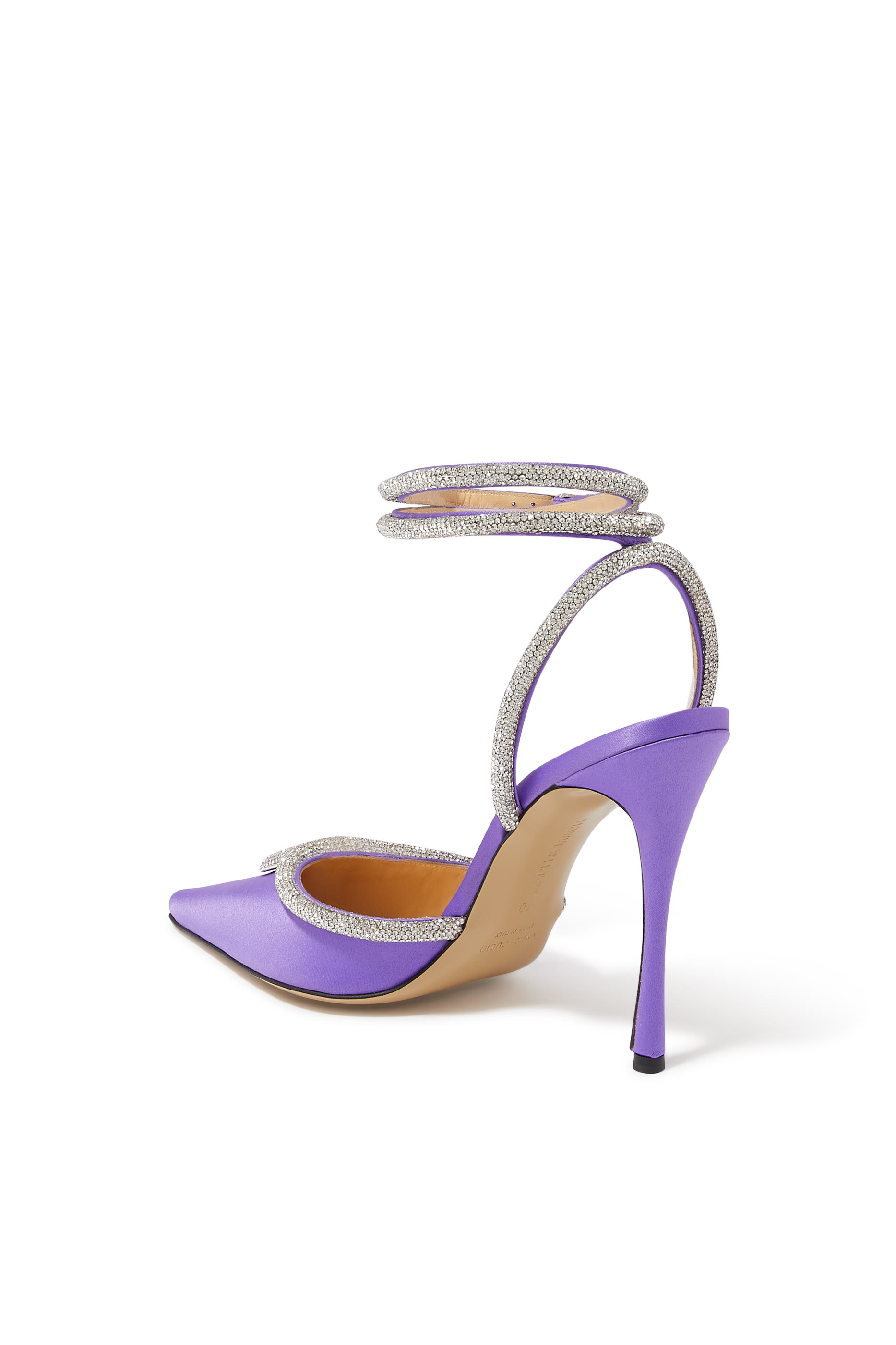 Crystal Heart 95 Satin Pumps