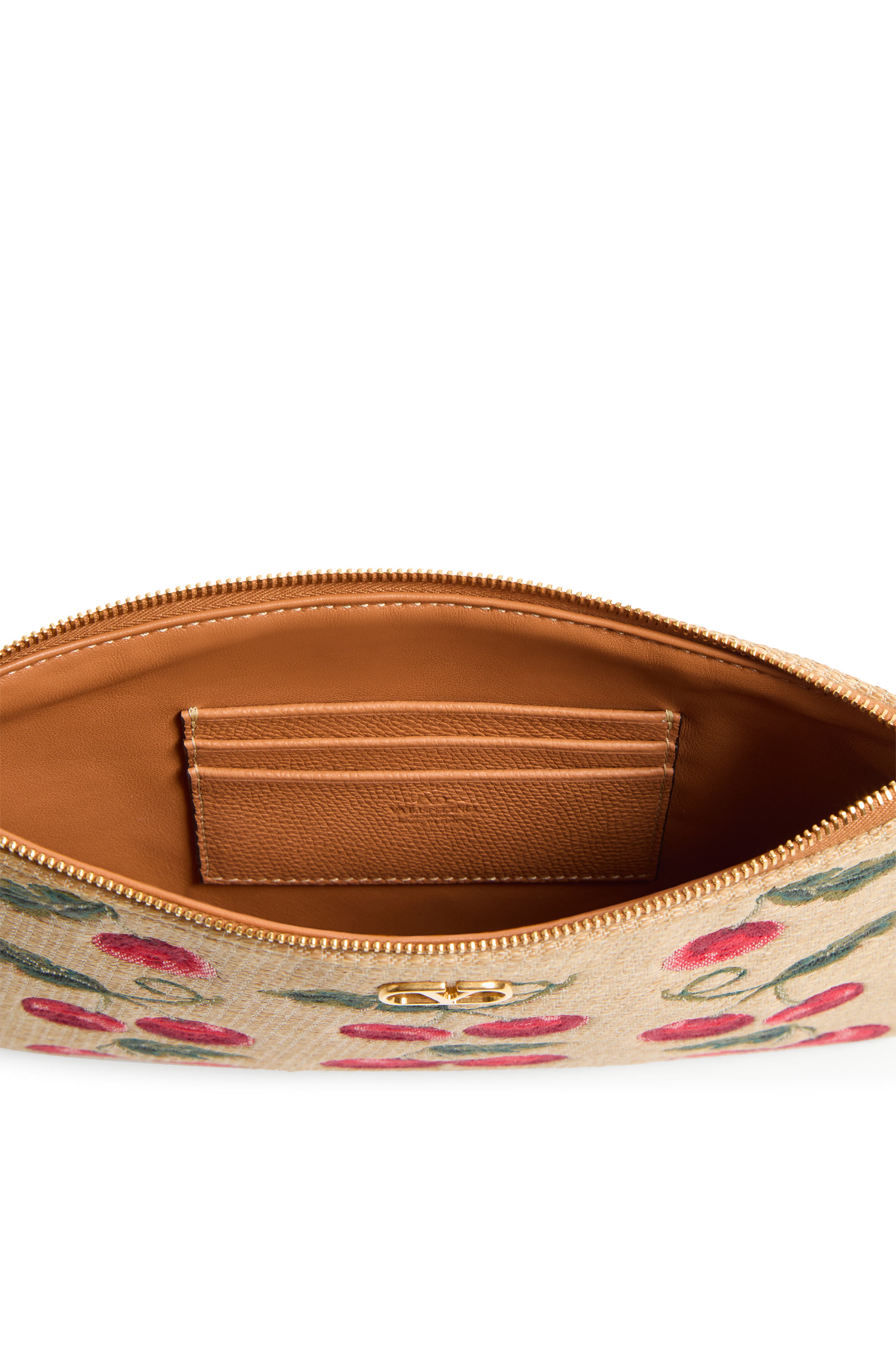 VLogo Signature Pouch in Jacquard Raffia