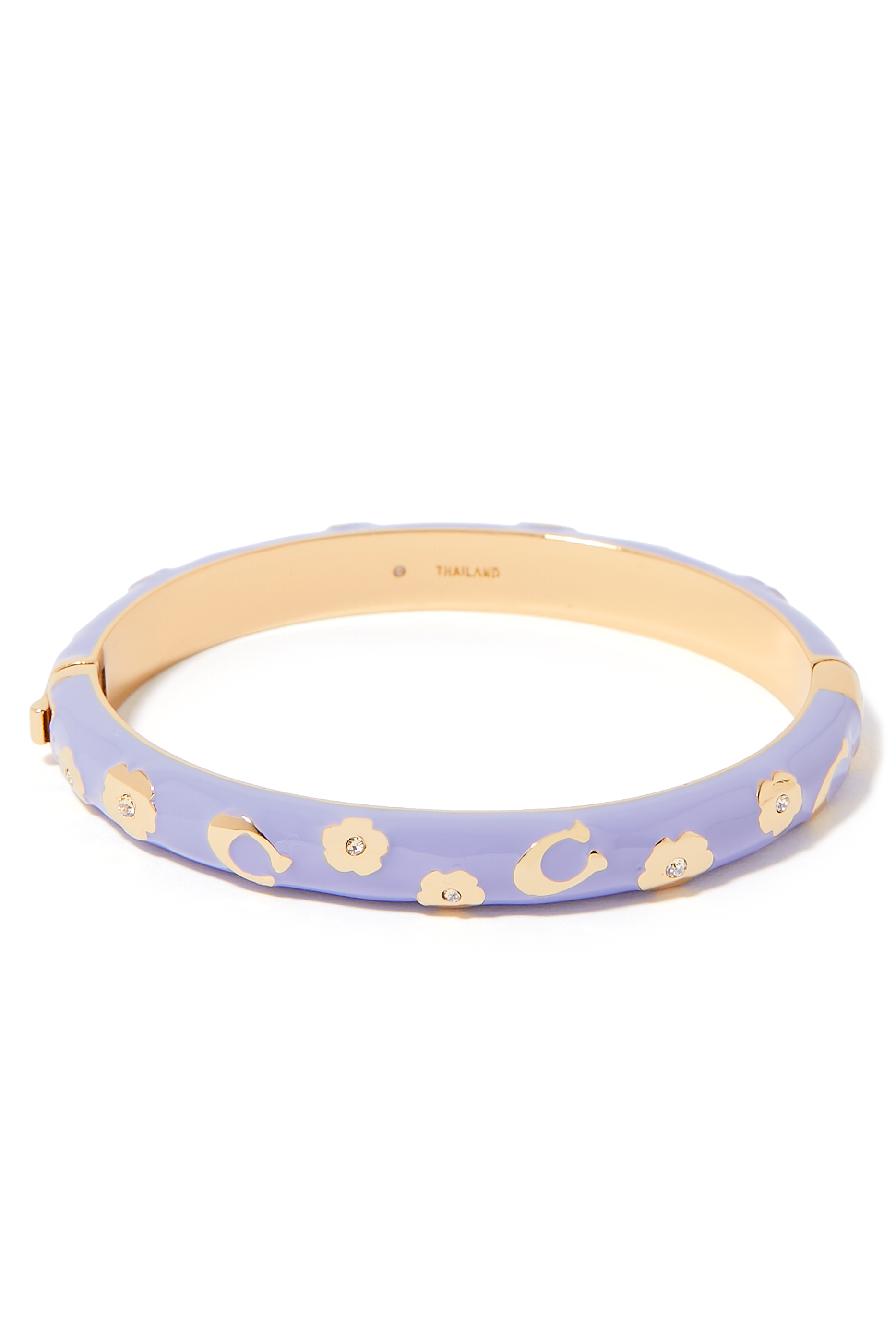 Enamel Floral Bangle Bracelet