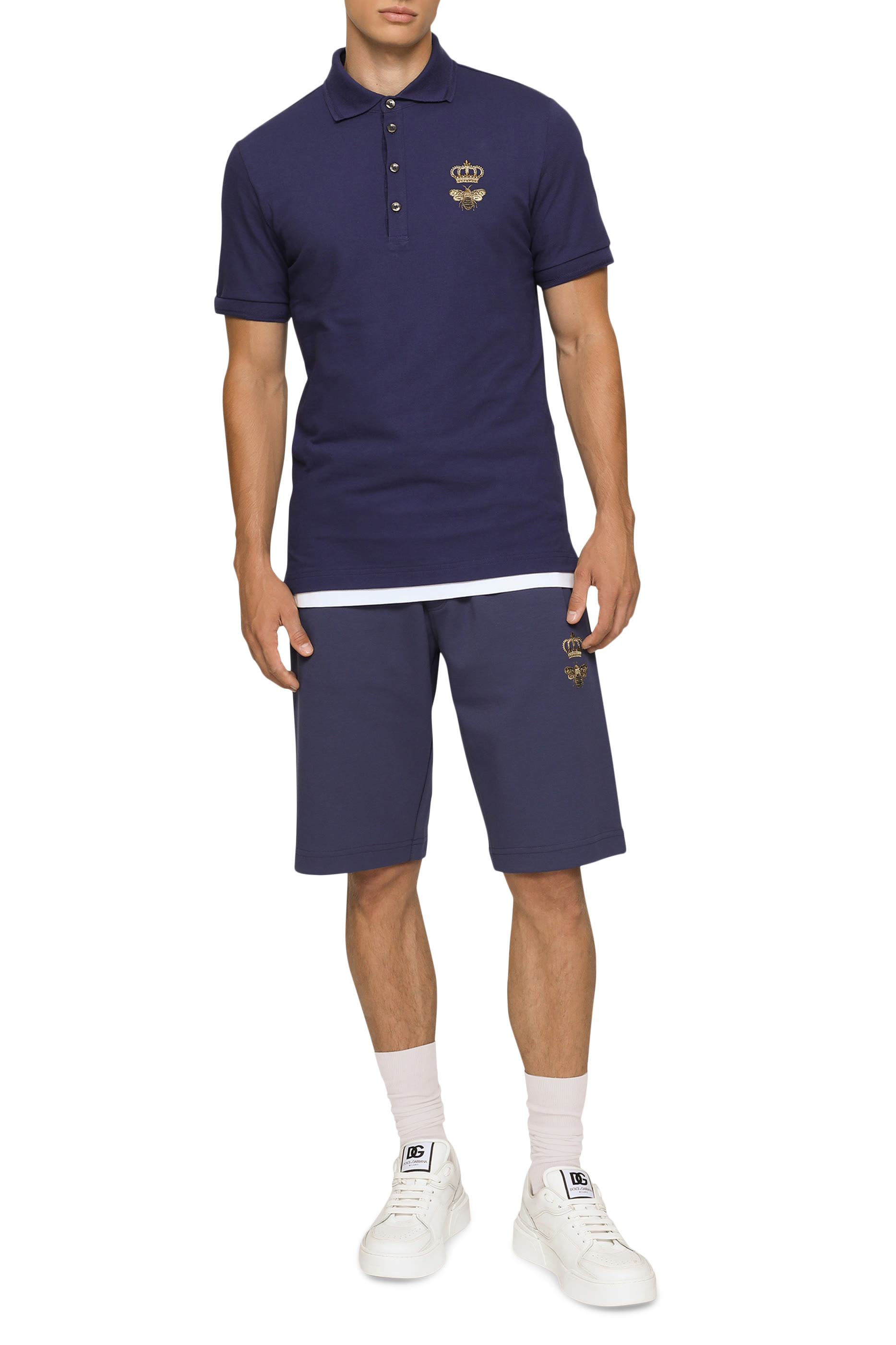 Cotton Pique Polo-Shirt with Embroidery