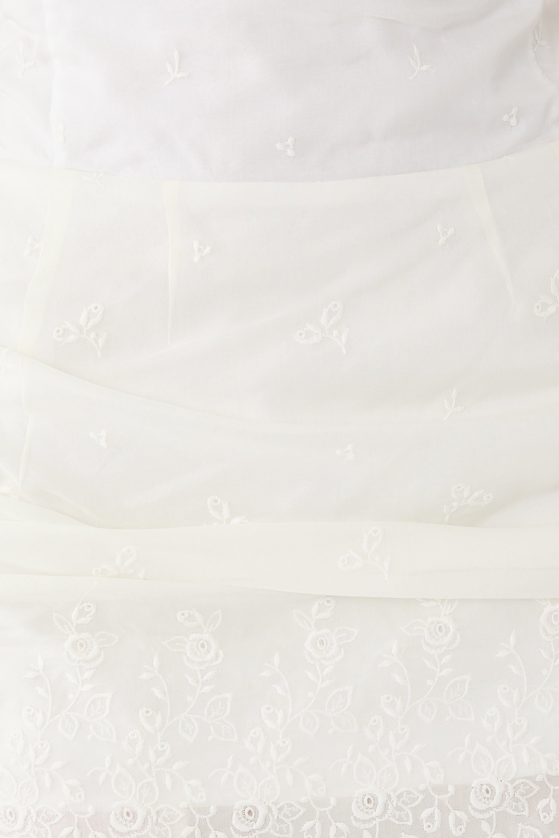 Halterneck Mini Dress with Draped Embroidered Skirt 