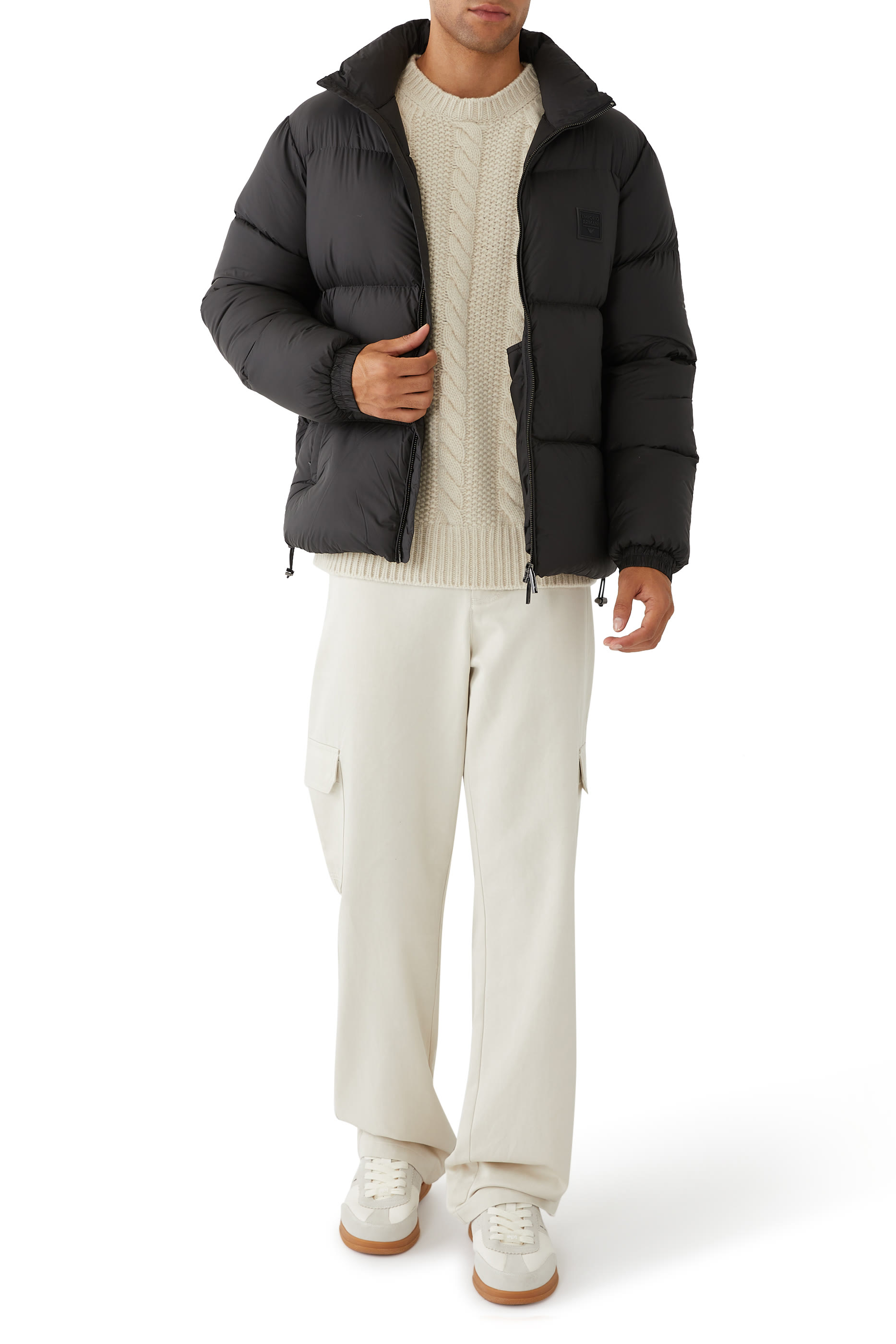 Rubberized Logo Patch Nylon Down Jacket