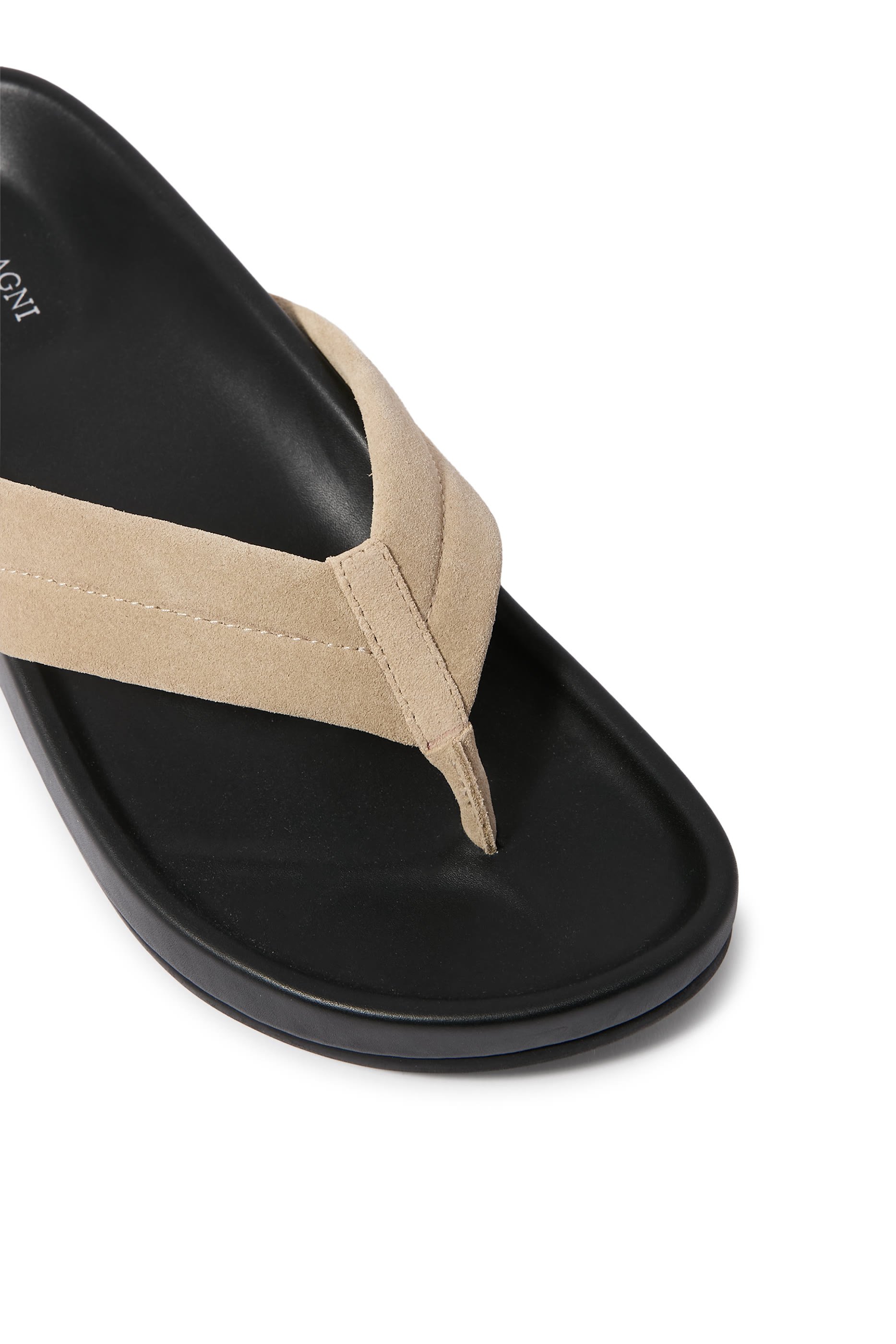 Suede Stitch Detail 40 Thong Slides