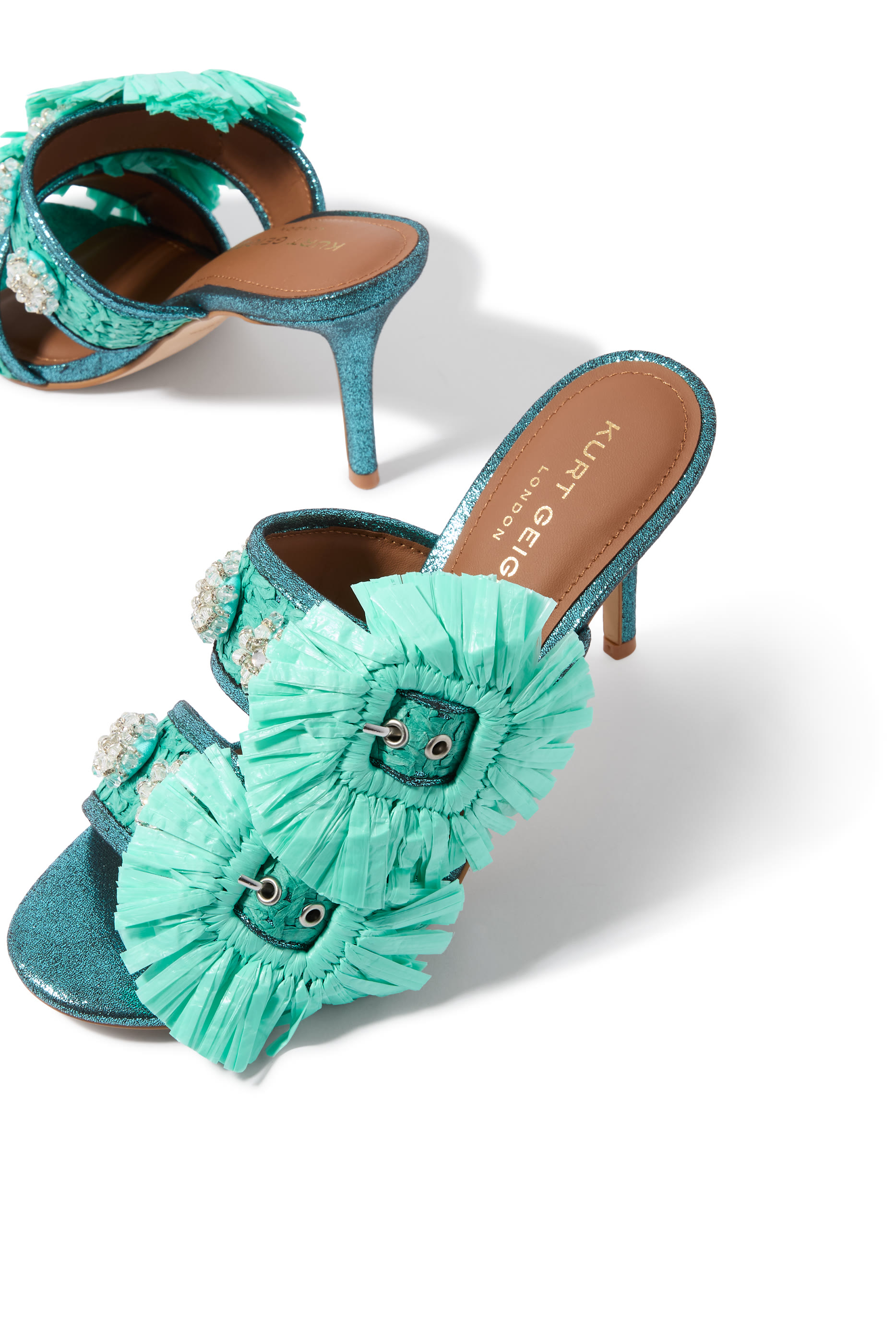 Raffia Buckle Flat Sandals