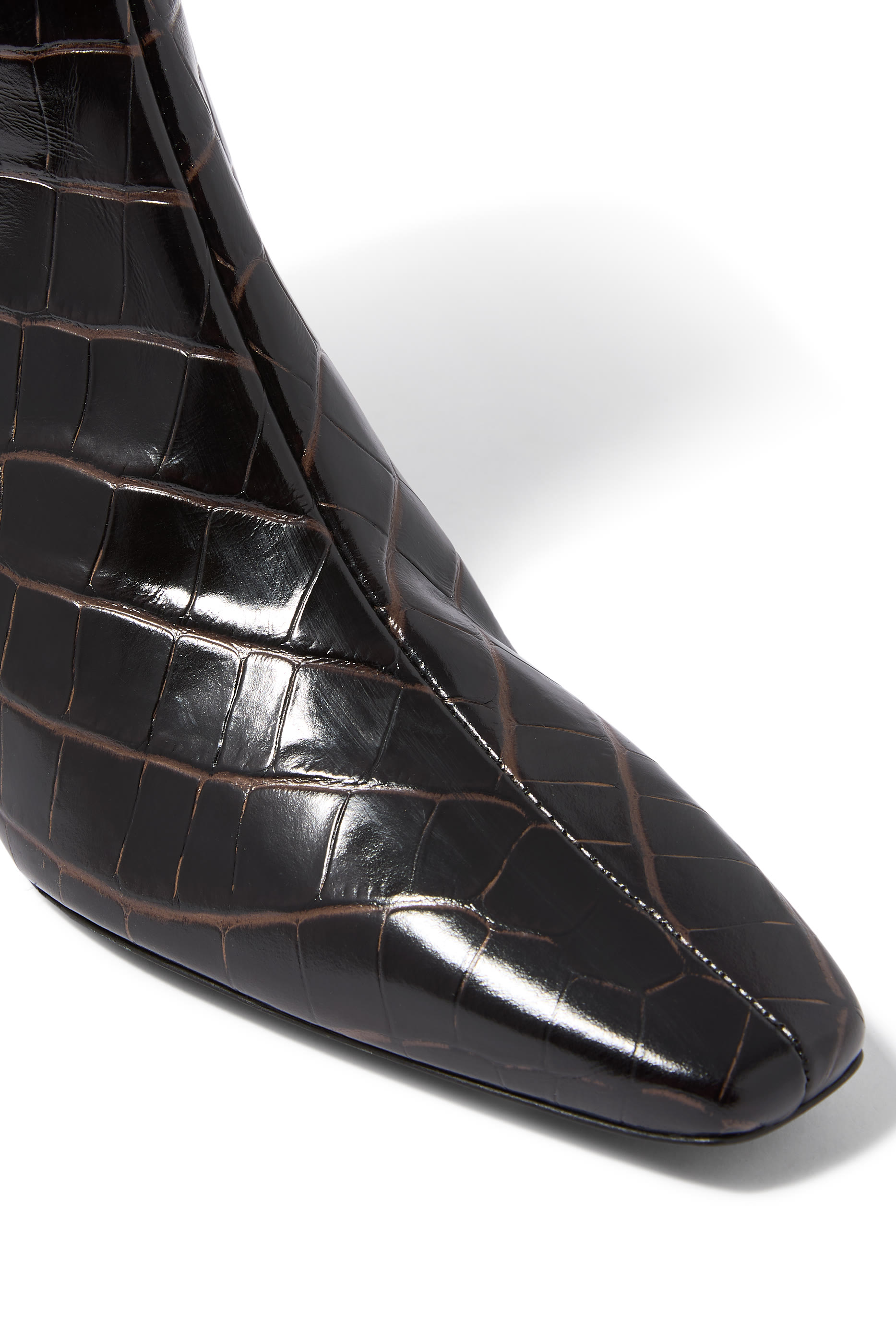  Croco-Embossed 60 Mid-Heel Boots