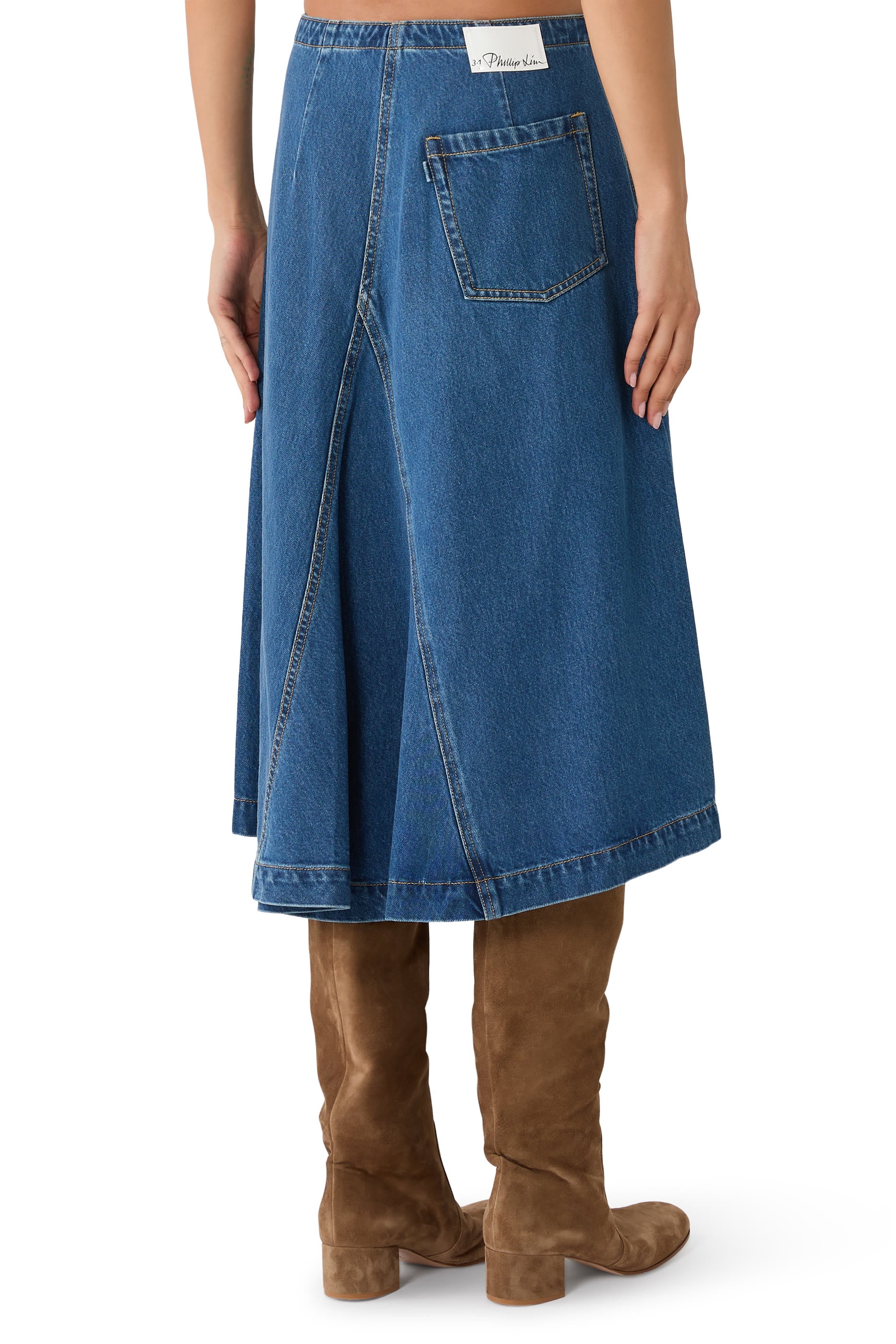 Asymmetric Denim Skirt 
