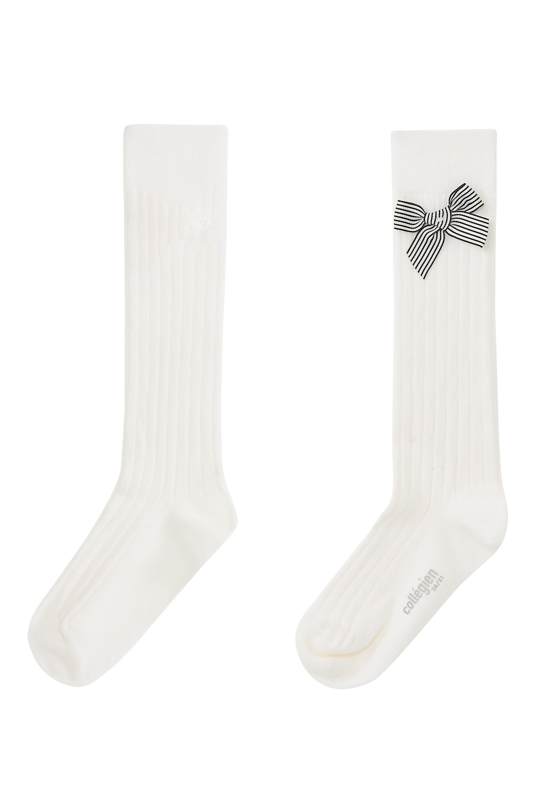 Kids Marinette Ribbed Knee-High Bow Socks