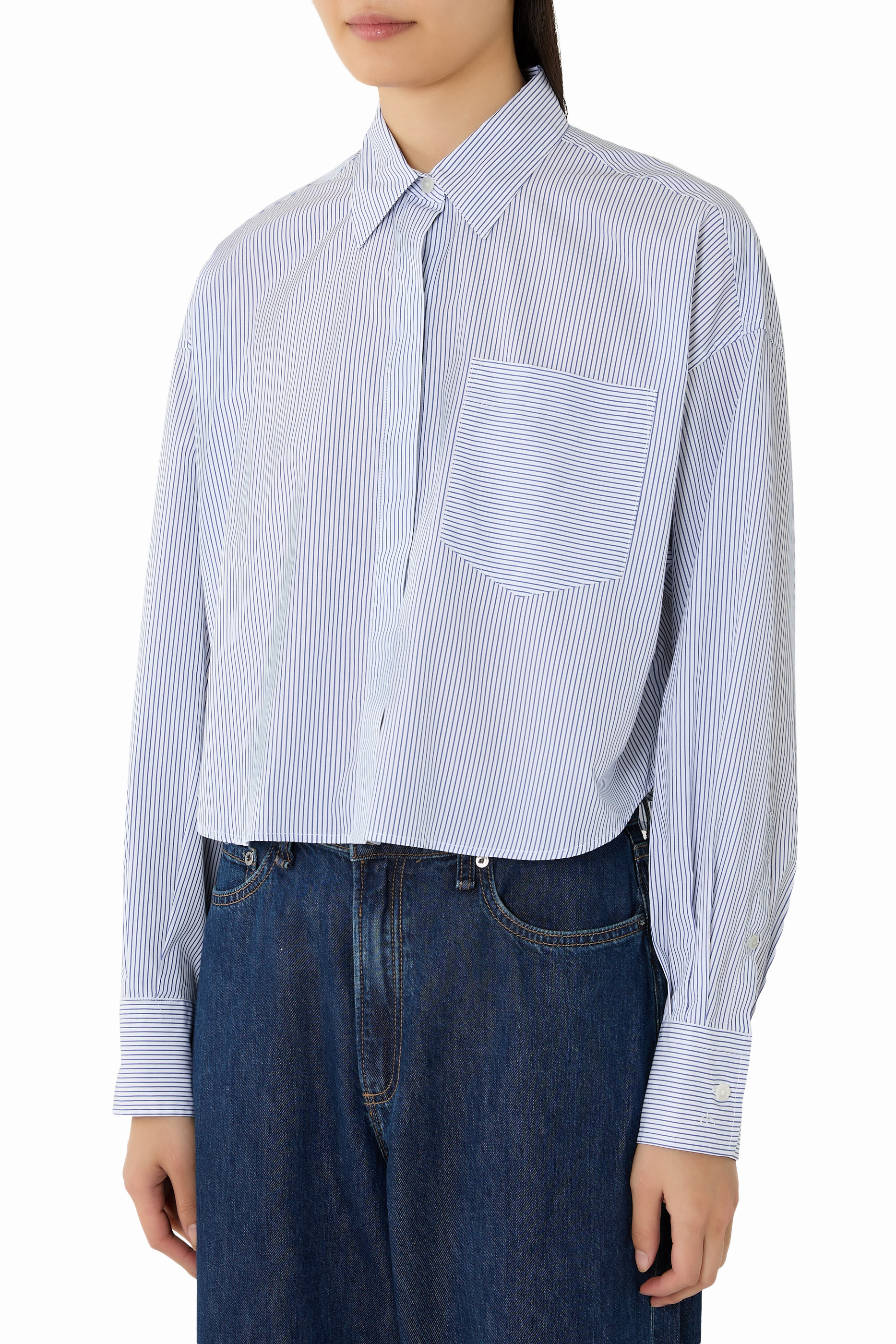 Marin Cropped Striped Shirt