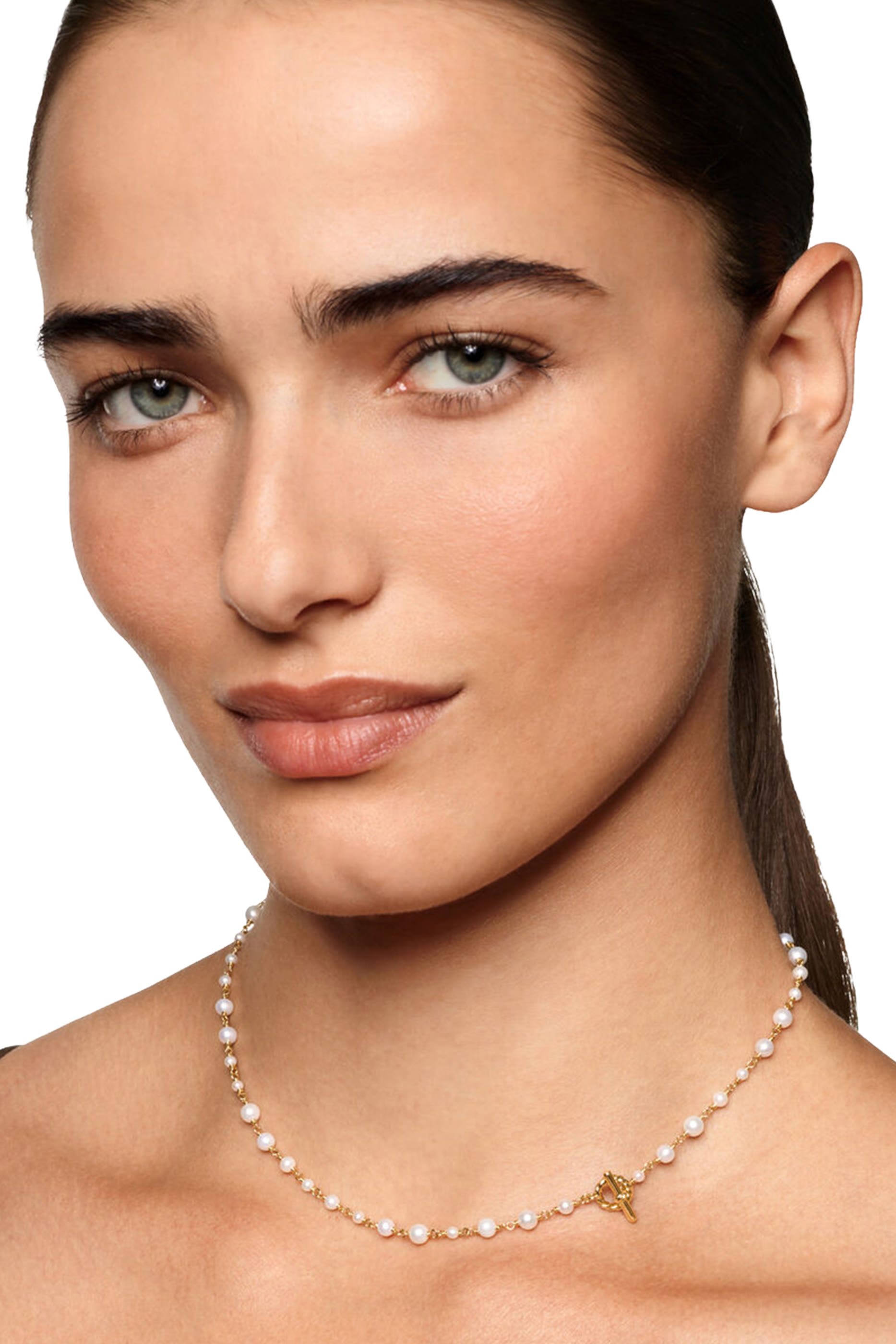 Classics Toggle Chain Necklace, 18k Yellow Gold & Cultured Freshwater Pearls