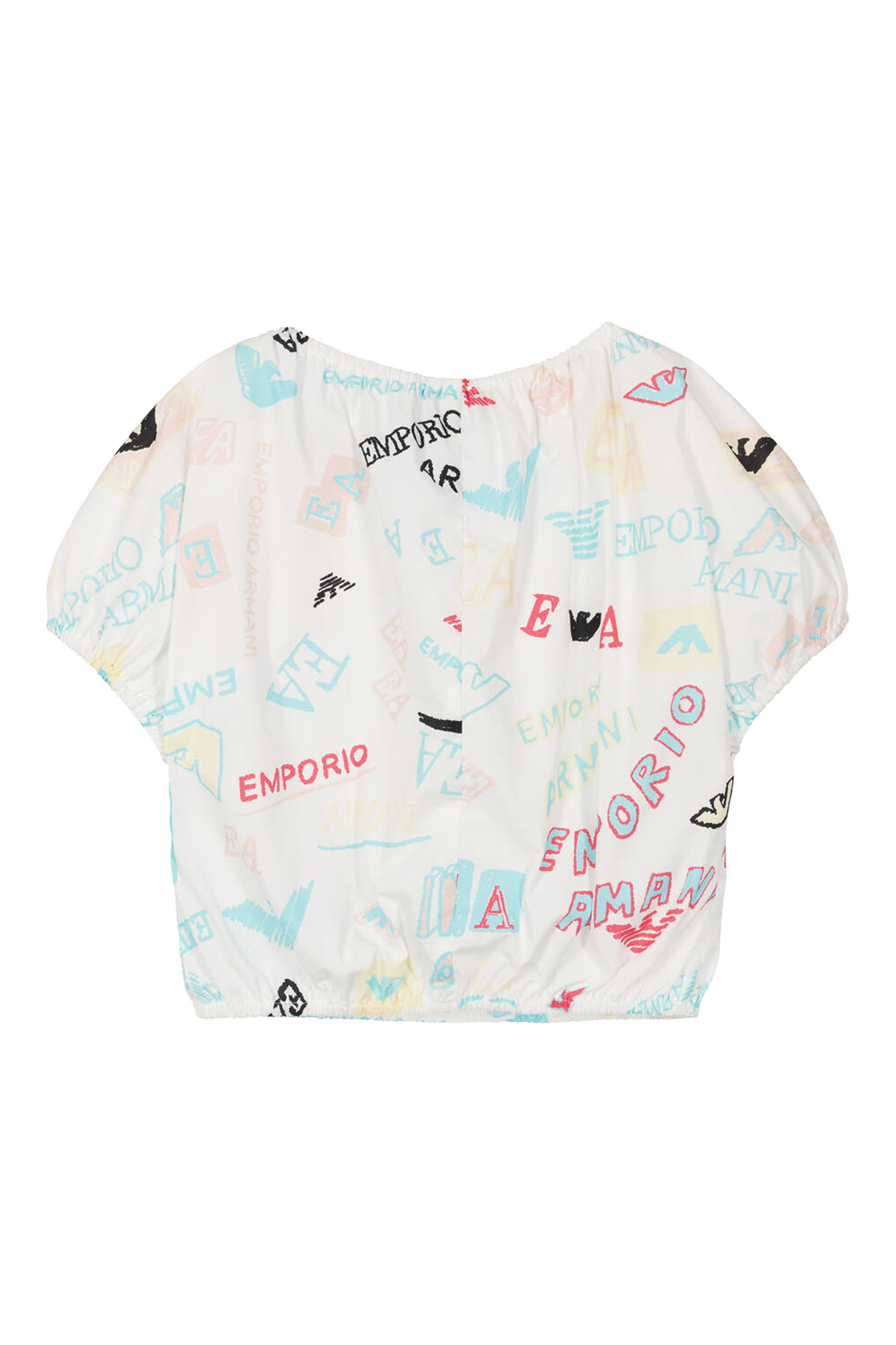 Kids All-Over Logo Print Cotton Crop Top