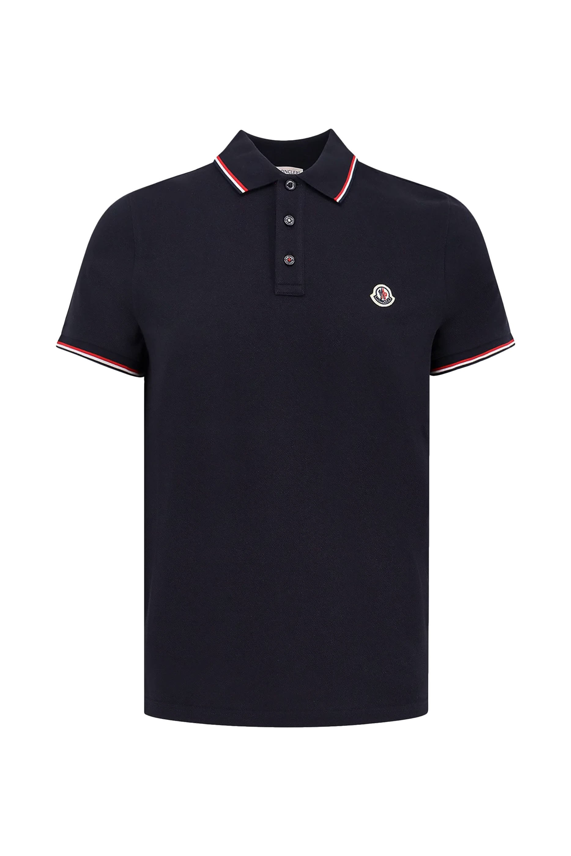 Tricolor-Trim Cotton Piquet Polo Shirt