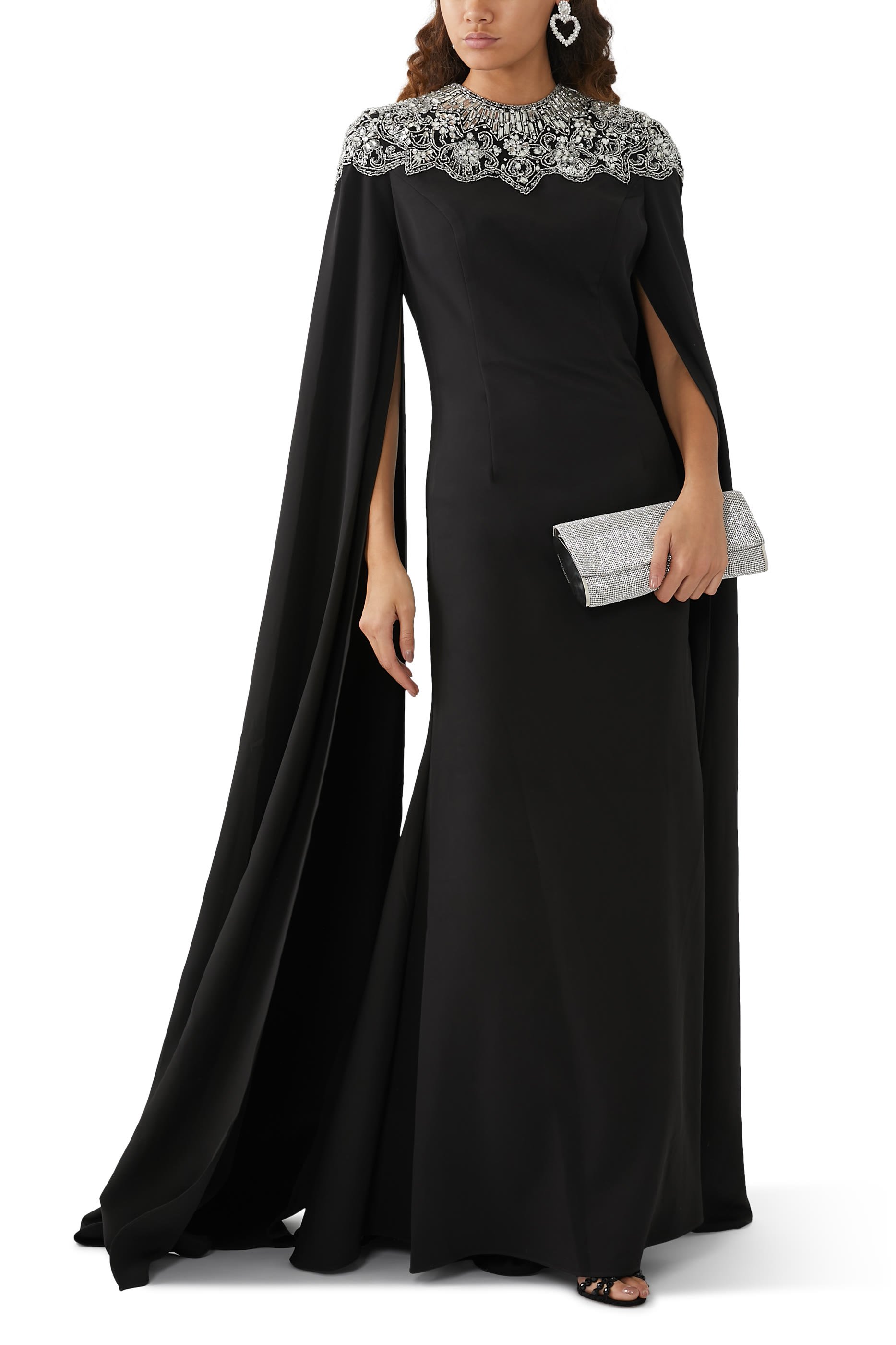 Cape Sleeves Gown